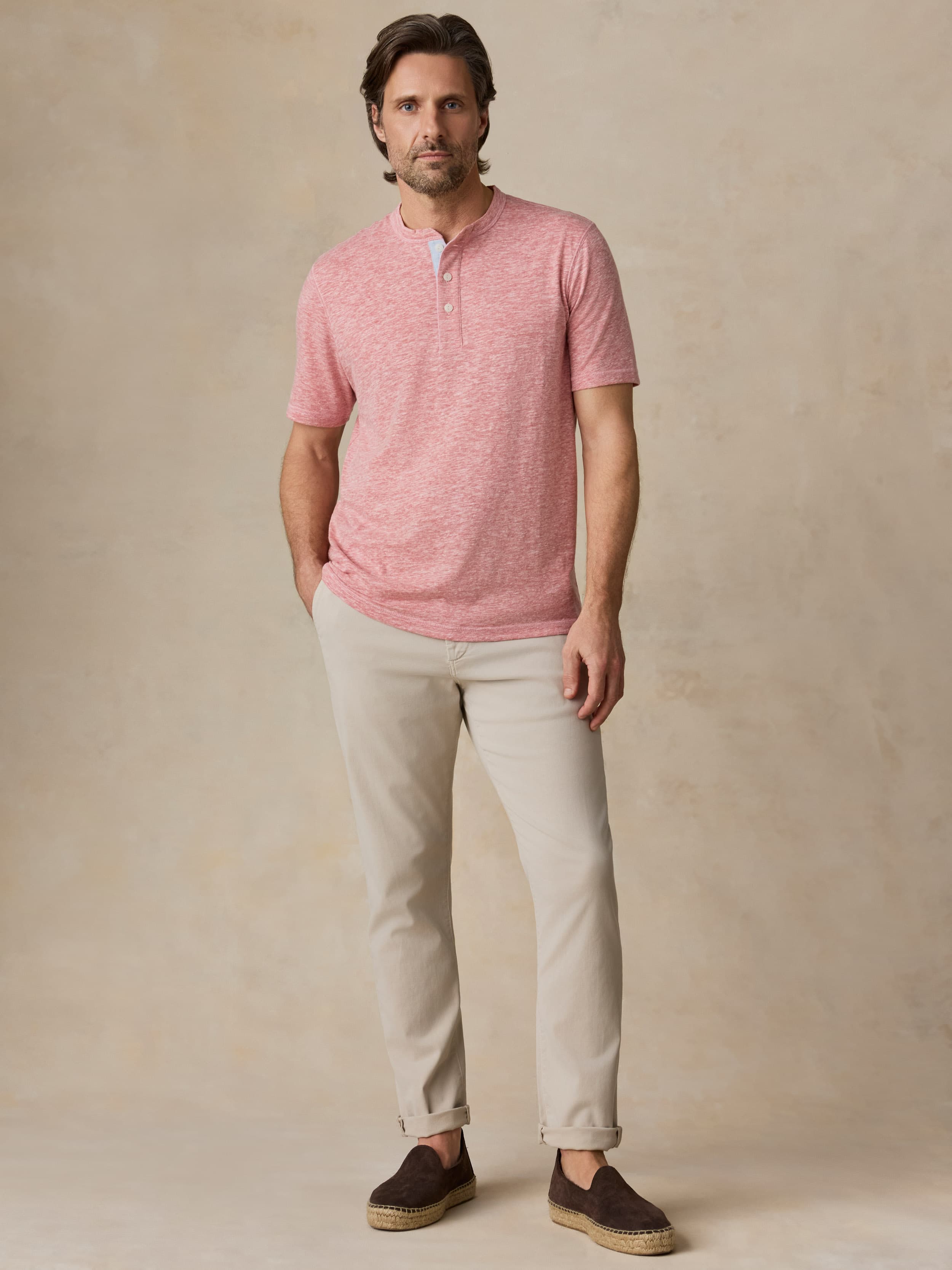 Short-Sleeve Breeze Henley - Faded Flag | Faherty Brand