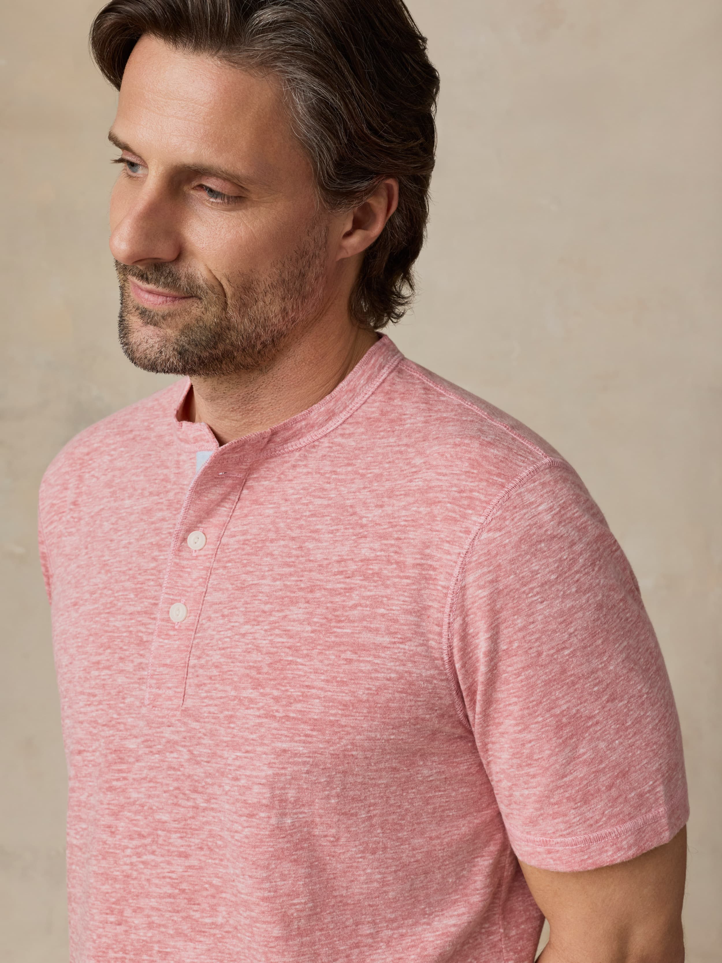 Short-Sleeve Breeze Henley - Faded Flag | Faherty Brand