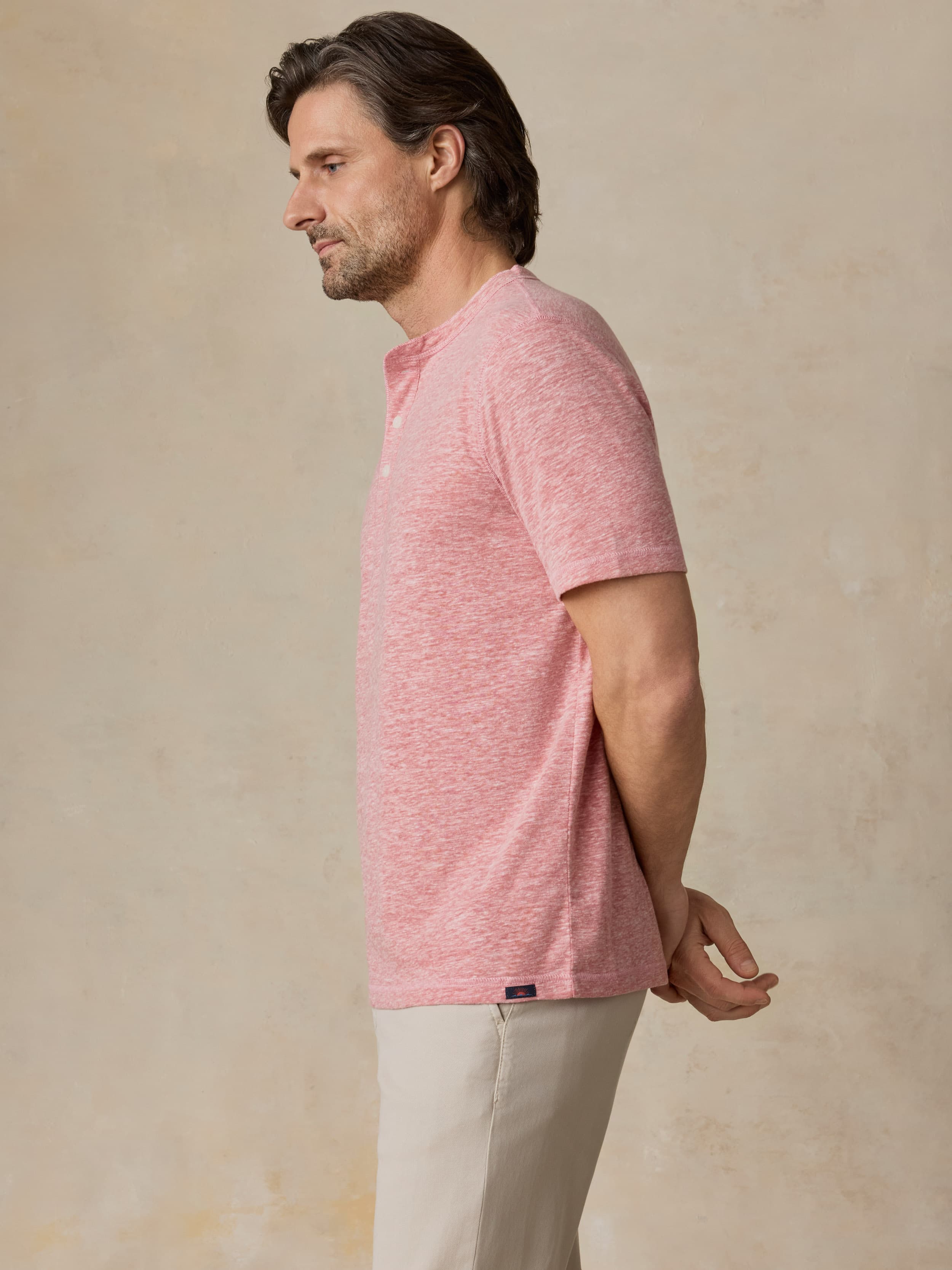 Short-Sleeve Breeze Henley - Faded Flag | Faherty Brand