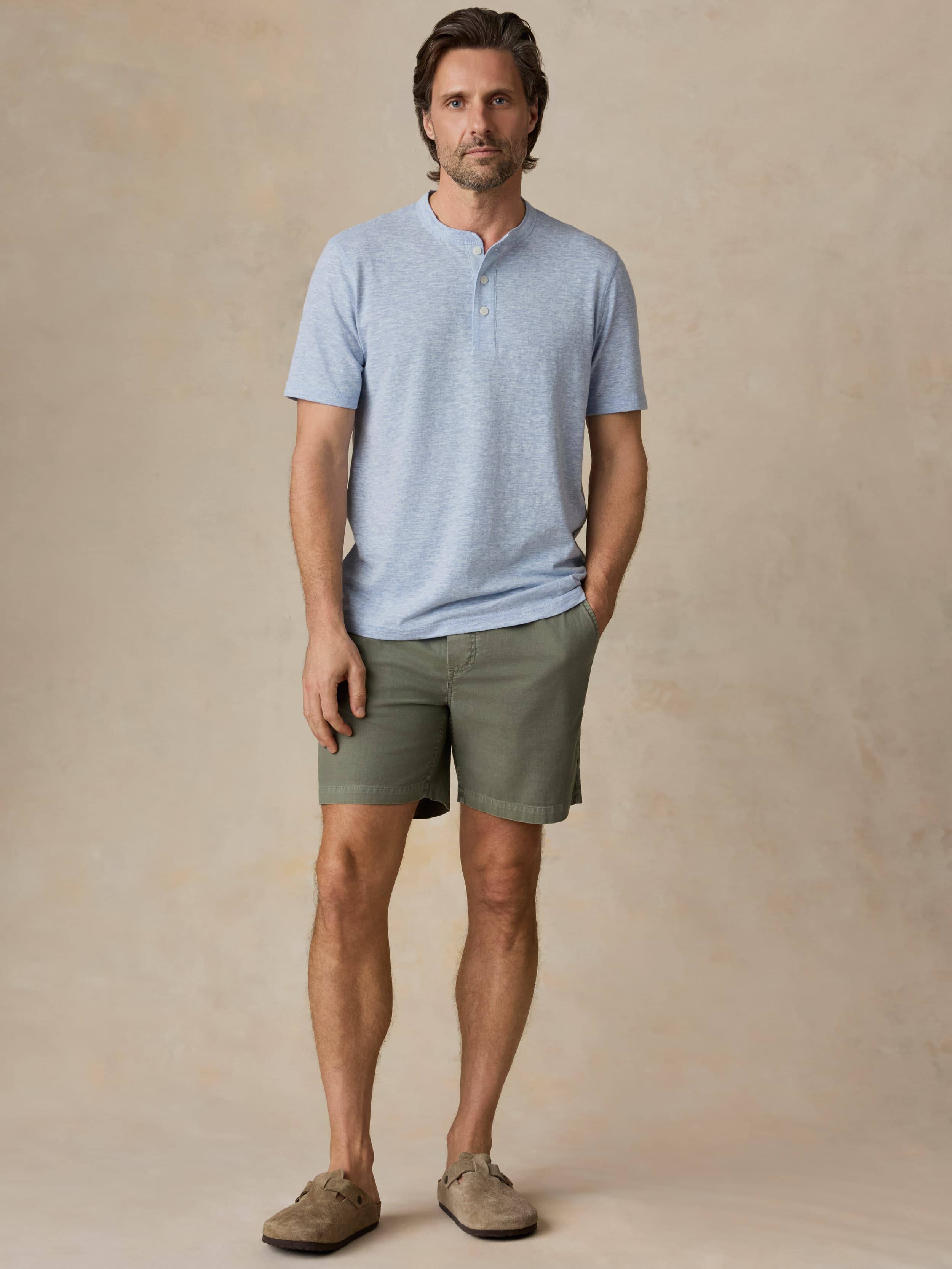 Short-Sleeve Breeze Henley - Blue Isle | Faherty Brand