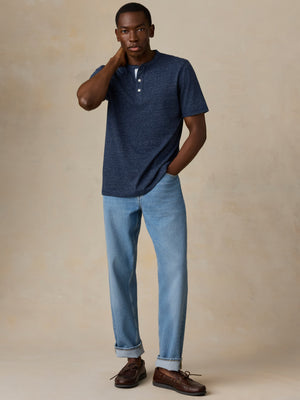 Short-Sleeve Breeze Henley - Midnight Skies Heather