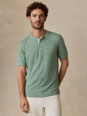 Short-Sleeve Breeze Henley - Woodsy Green Heather