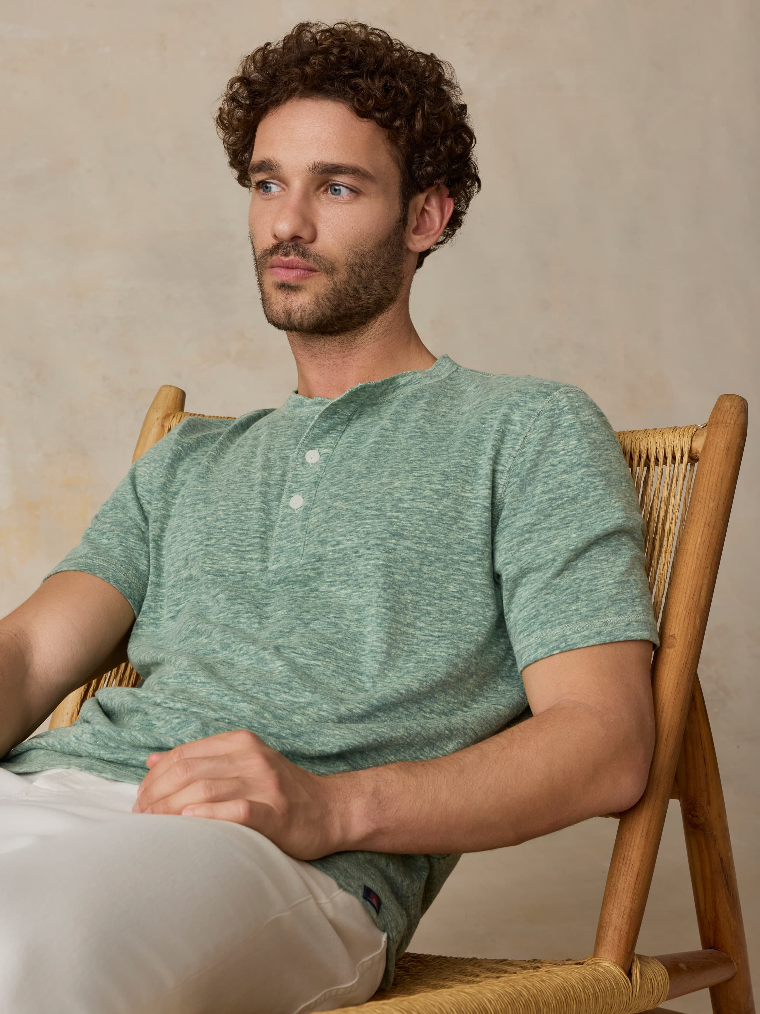 Short-Sleeve Breeze Henley - Woodsy Green Heather | Faherty Brand