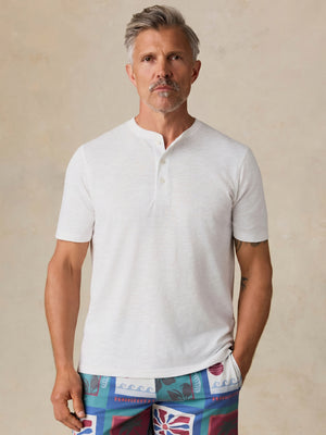 Short-Sleeve Breeze Henley - White