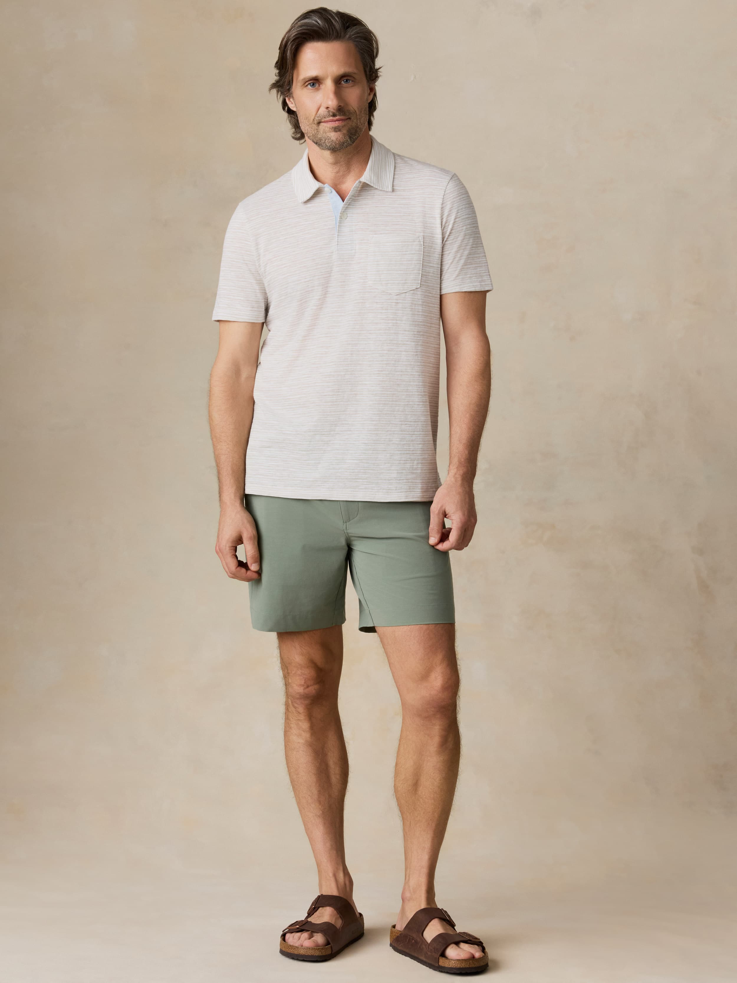 Short-Sleeve Breeze Polo - Desert Wake Stripe | Faherty Brand
