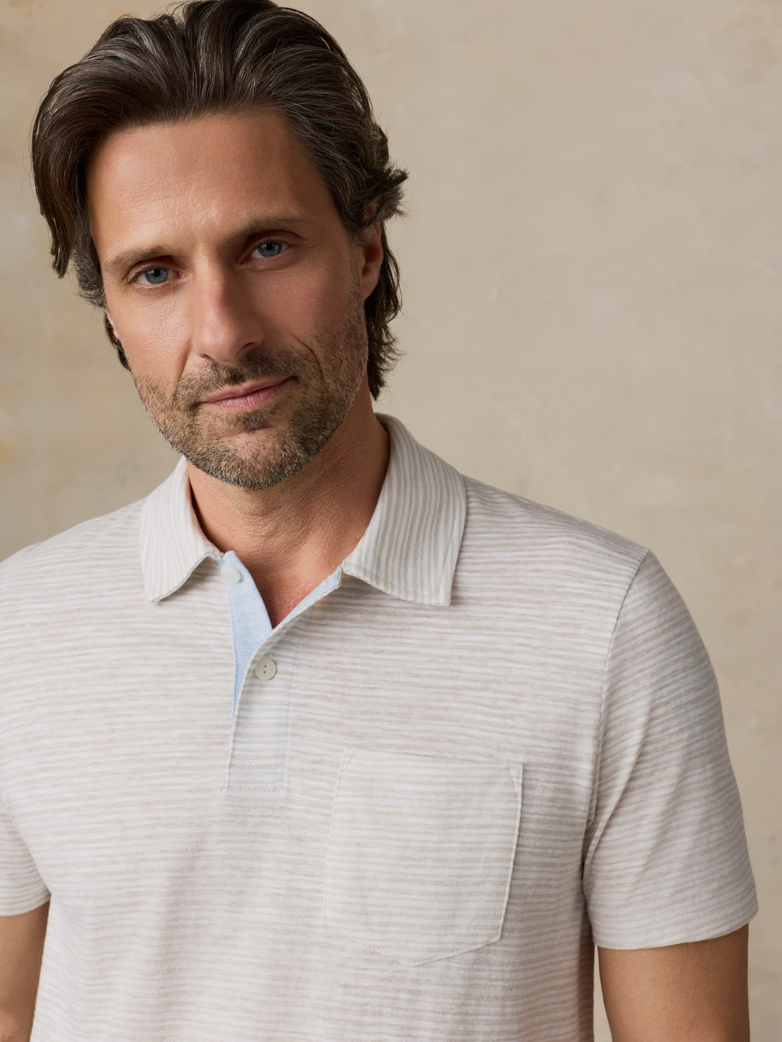 Short-Sleeve Breeze Polo - Desert Wake Stripe | Faherty Brand