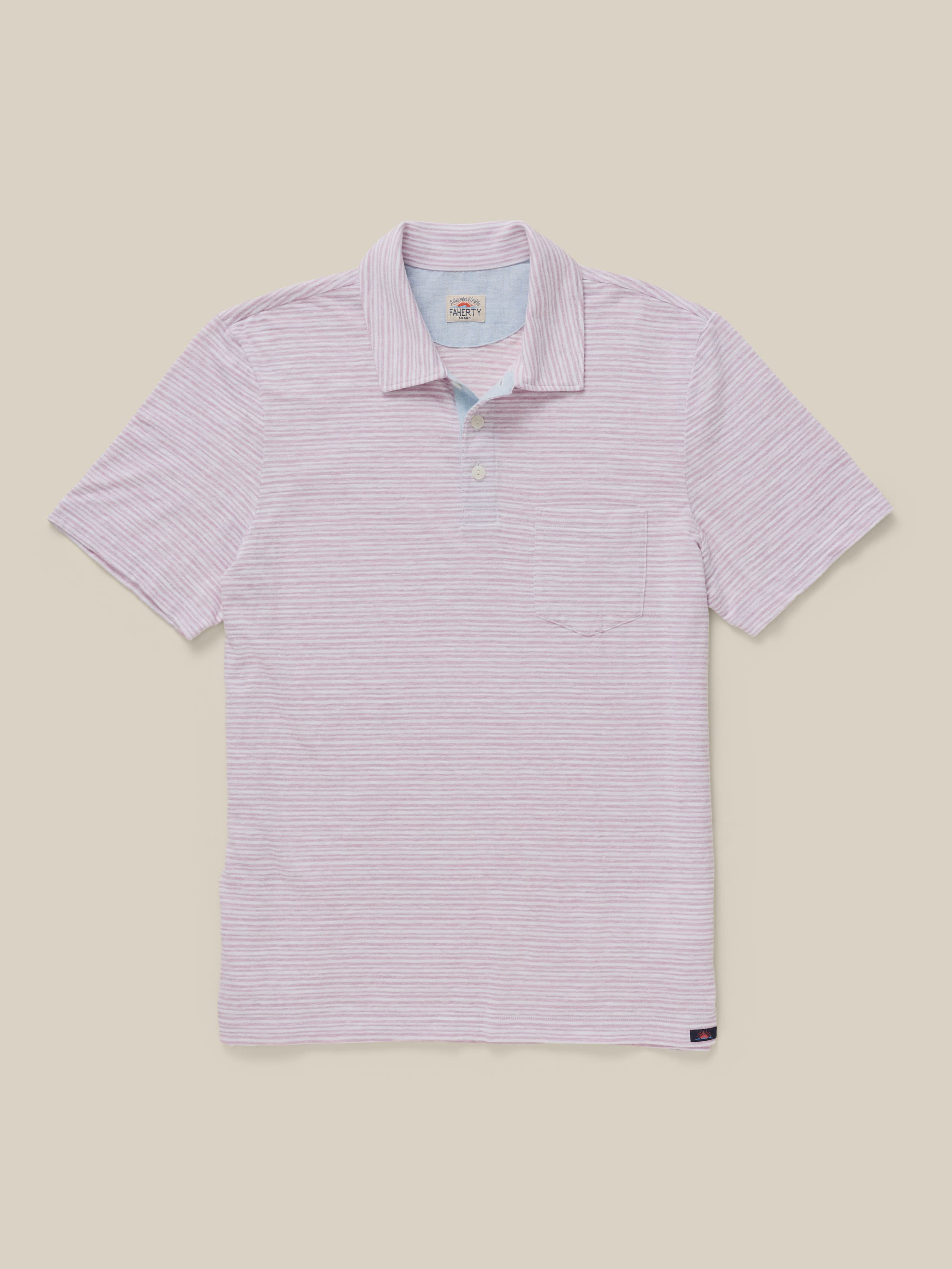 Short-Sleeve Breeze Polo - Orchid Wake Stripe | Faherty Brand