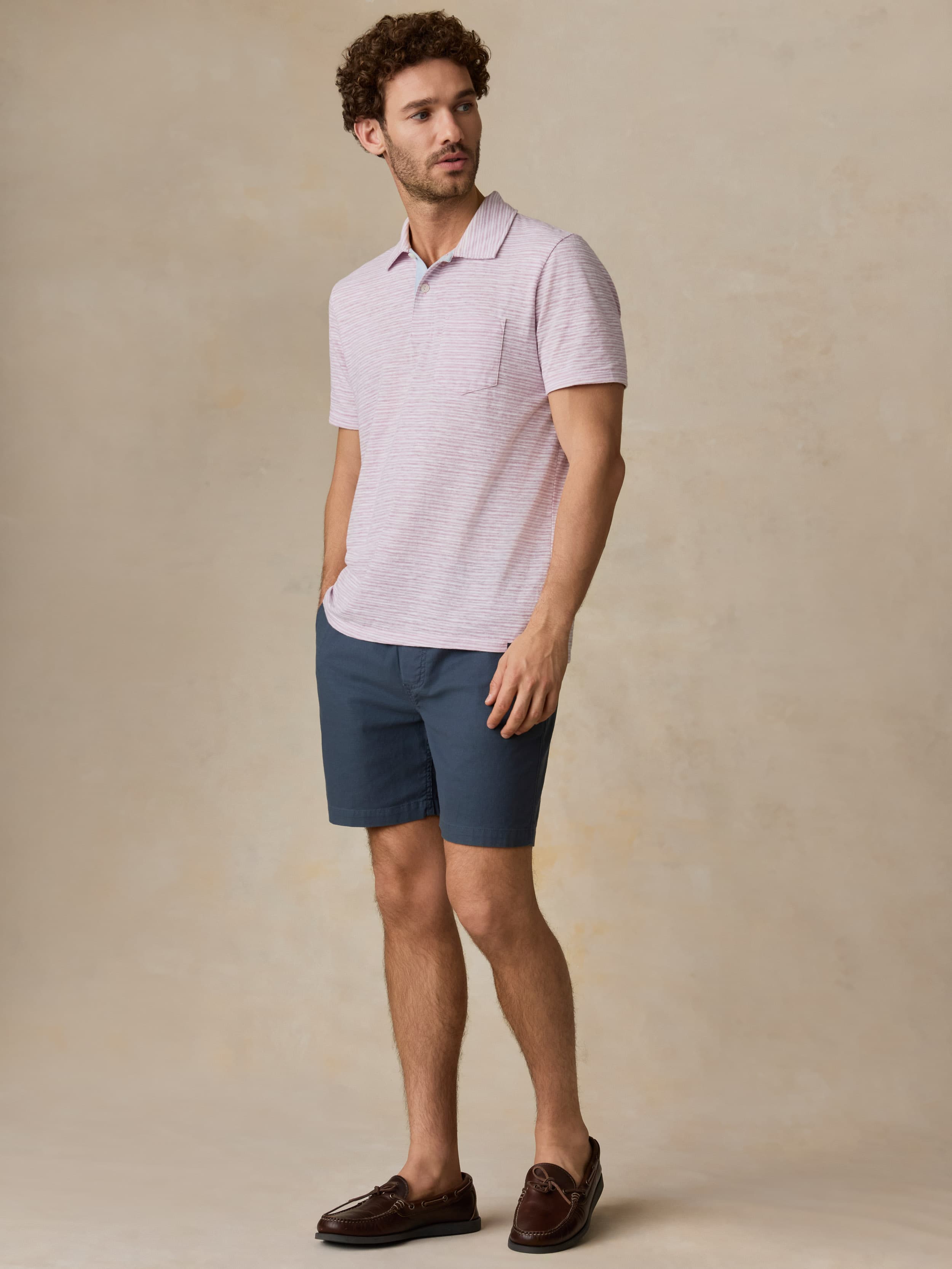 Short-Sleeve Breeze Polo - Orchid Wake Stripe | Faherty Brand