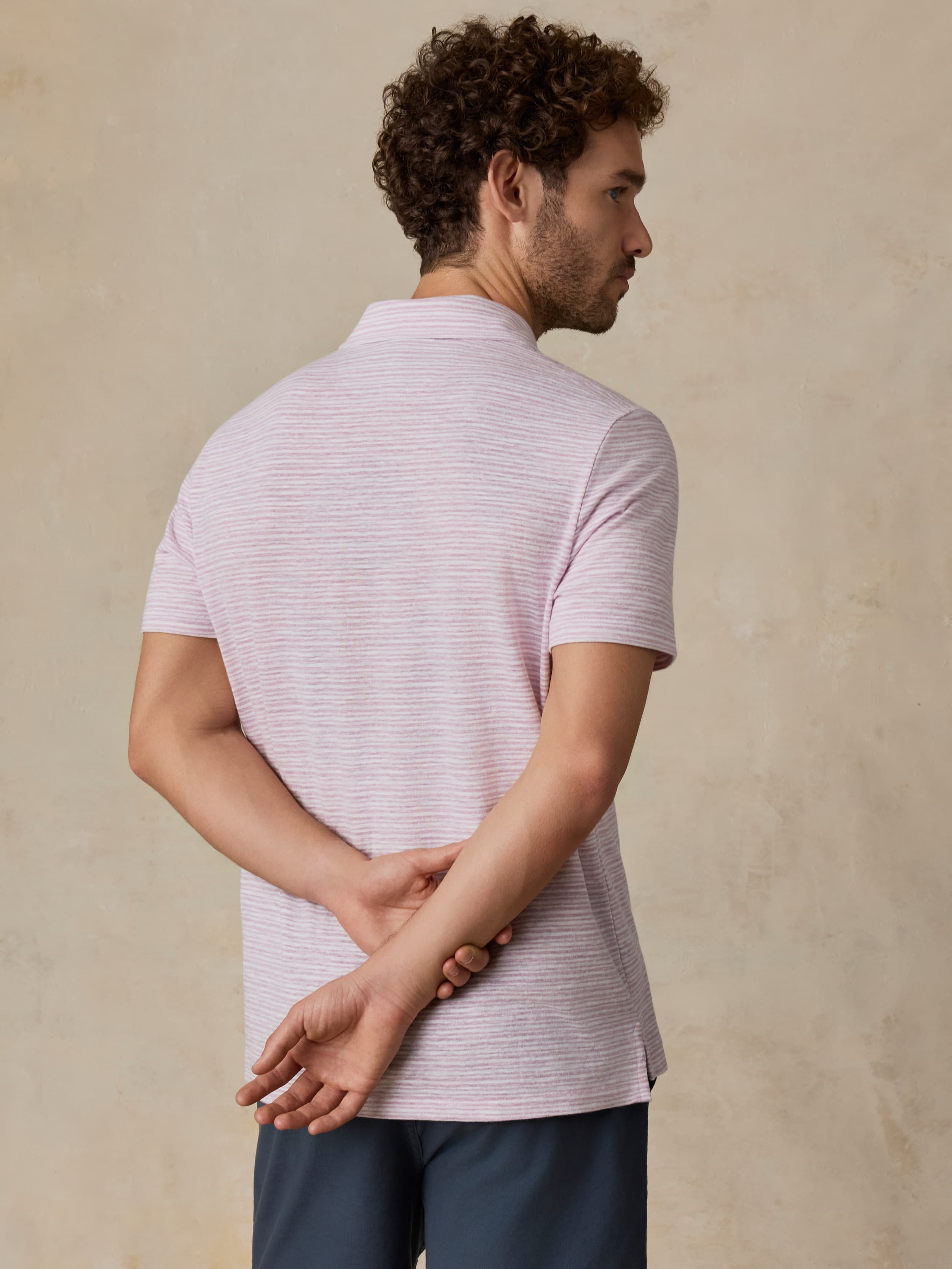 Short-Sleeve Breeze Polo - Orchid Wake Stripe | Faherty Brand