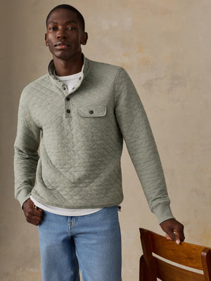 Epic Quilted Fleece Pullover - Pine Rock Heather