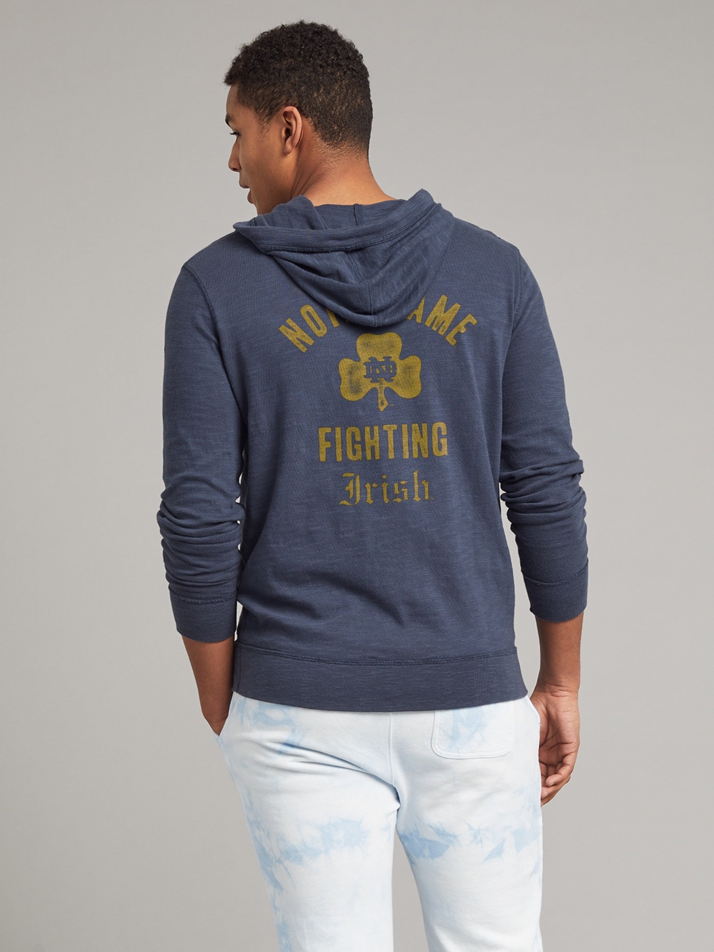 Notre Dame Sunwashed Organic Hoodie - Blue Nights | Faherty Brand