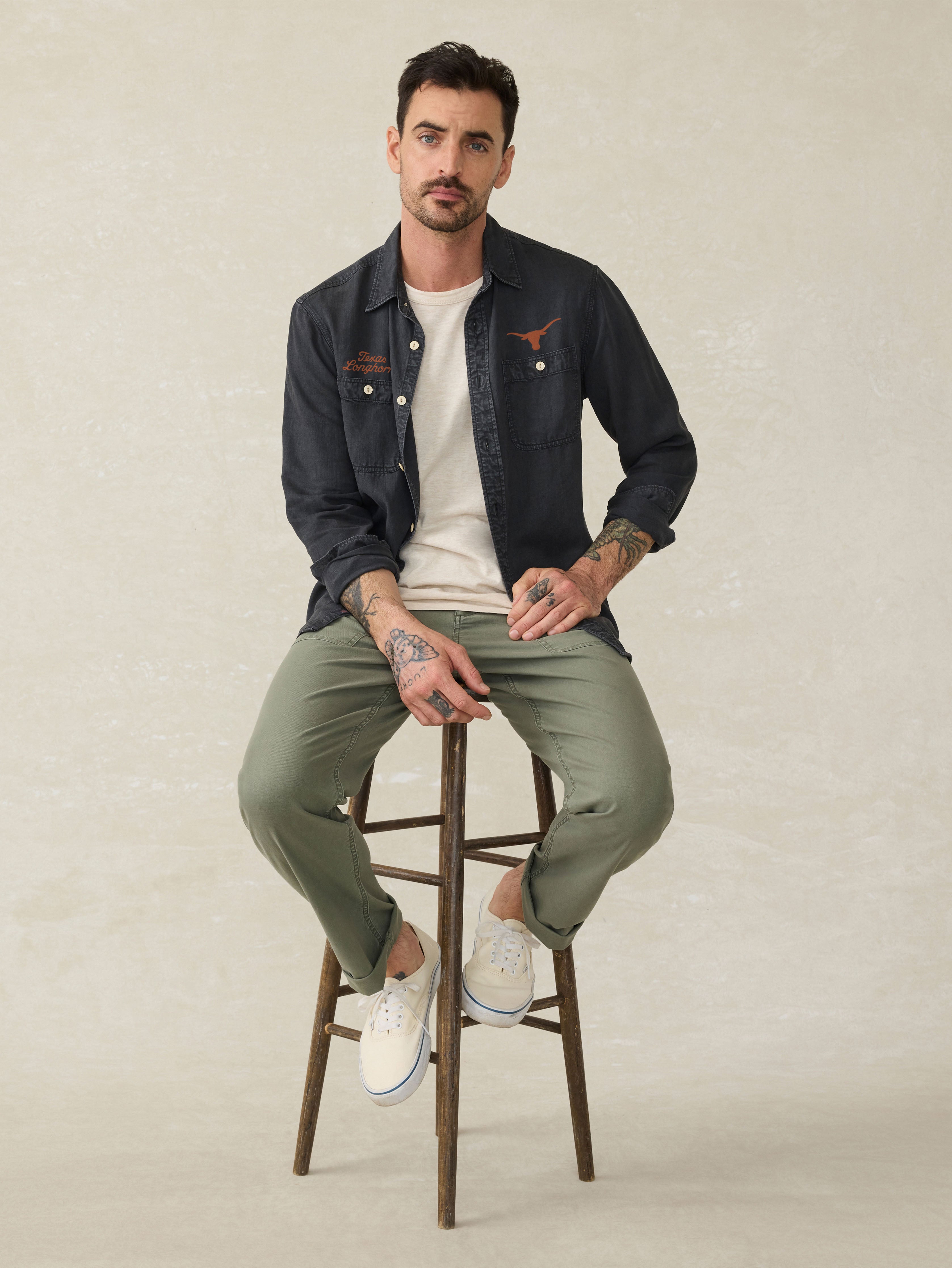 University of Texas Tried & True Chambray Workshirt - Durango Black