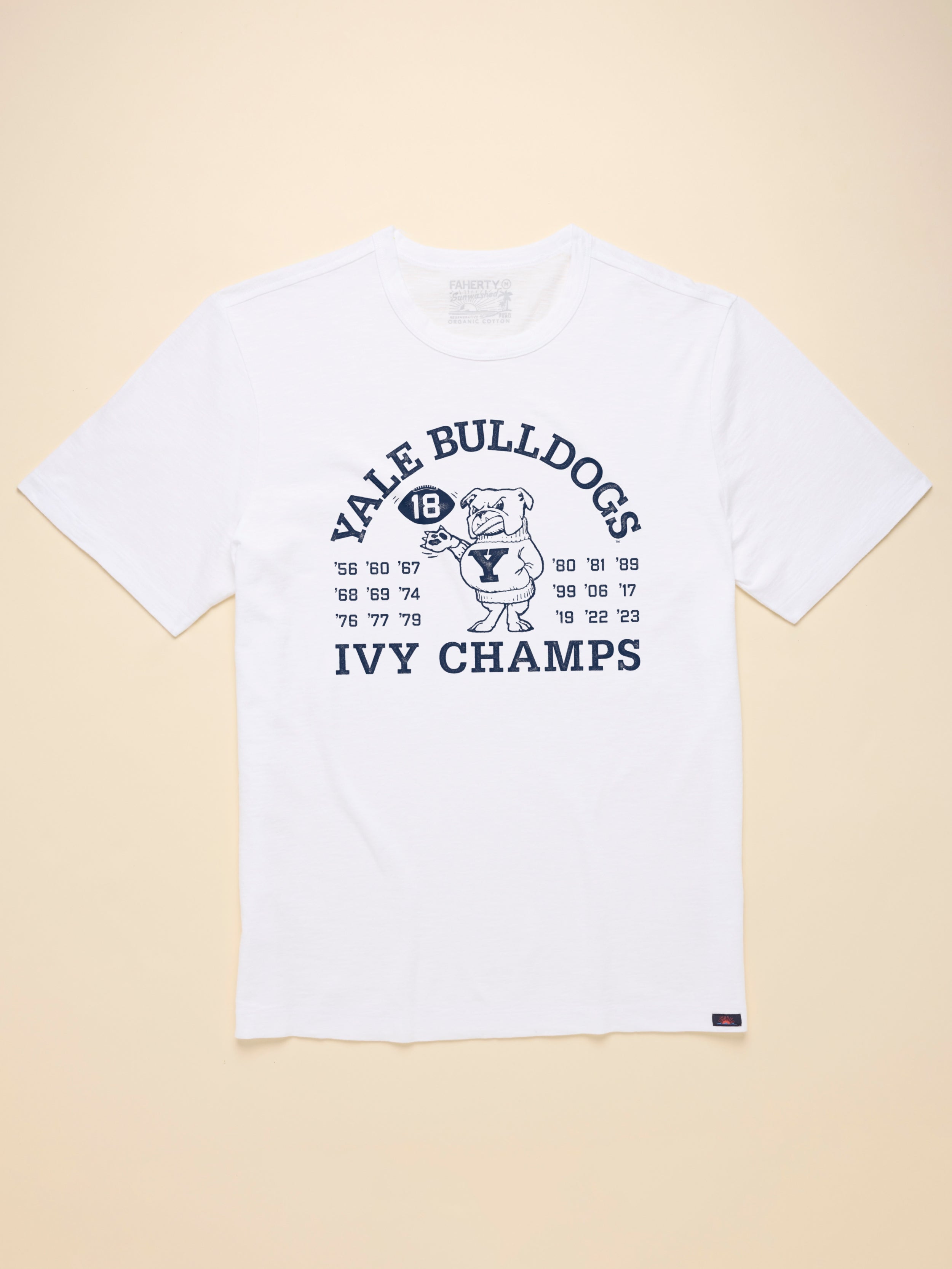 Yale Sunwashed Tee - White | Faherty Brand