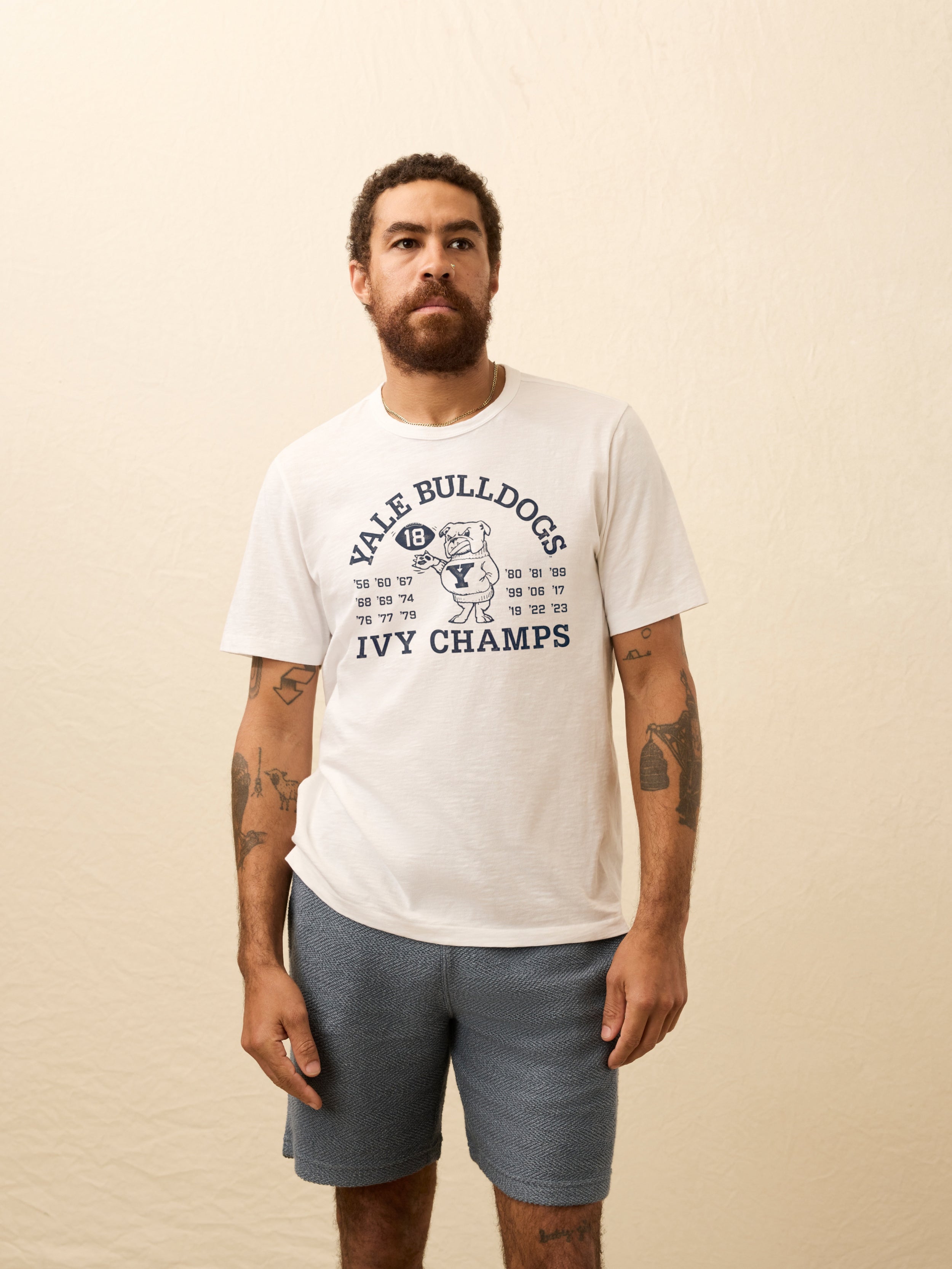 Yale Sunwashed Tee - White | Faherty Brand