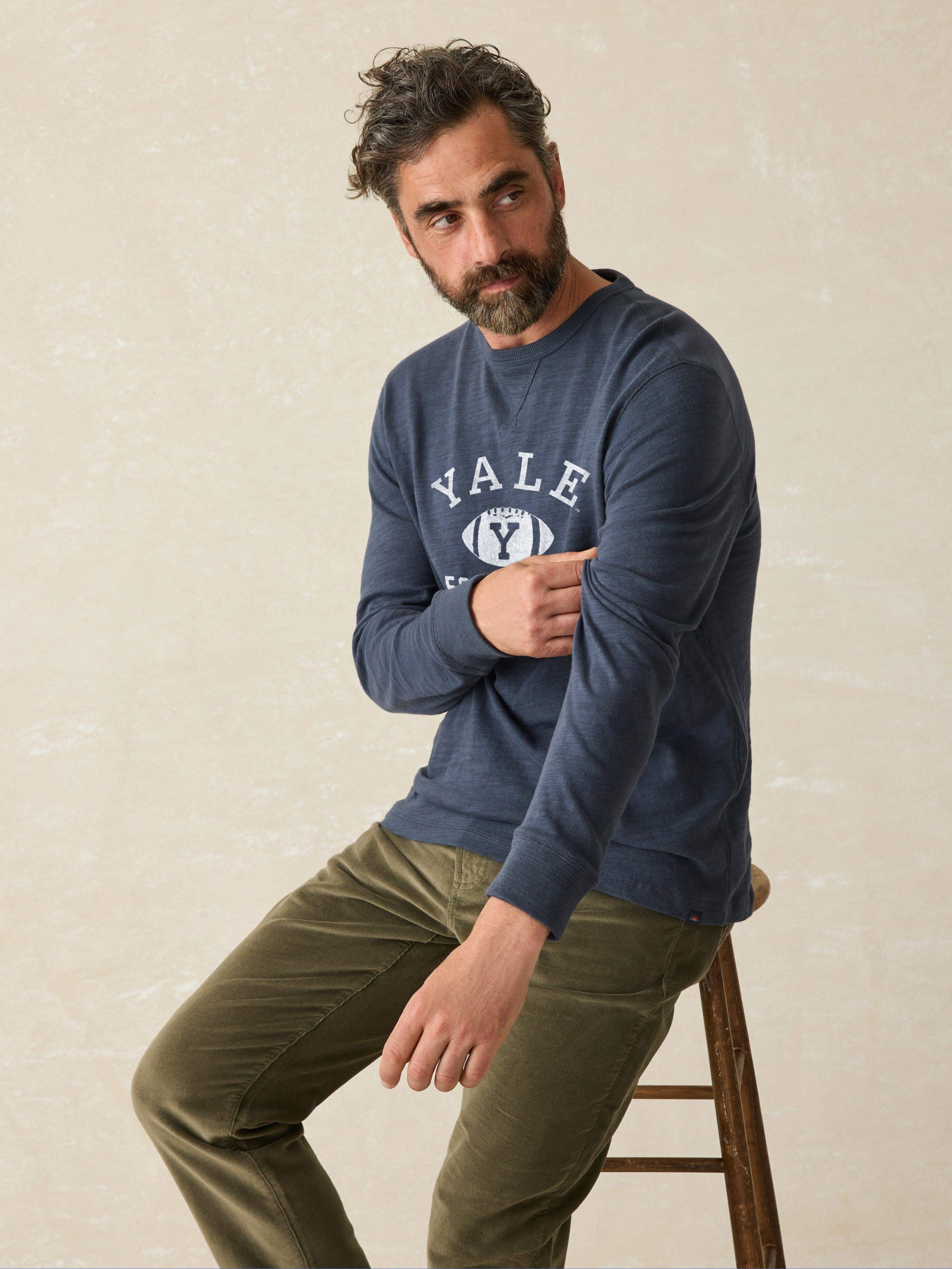Yale Sunwashed Organic Crew - Blue Nights | Faherty Brand