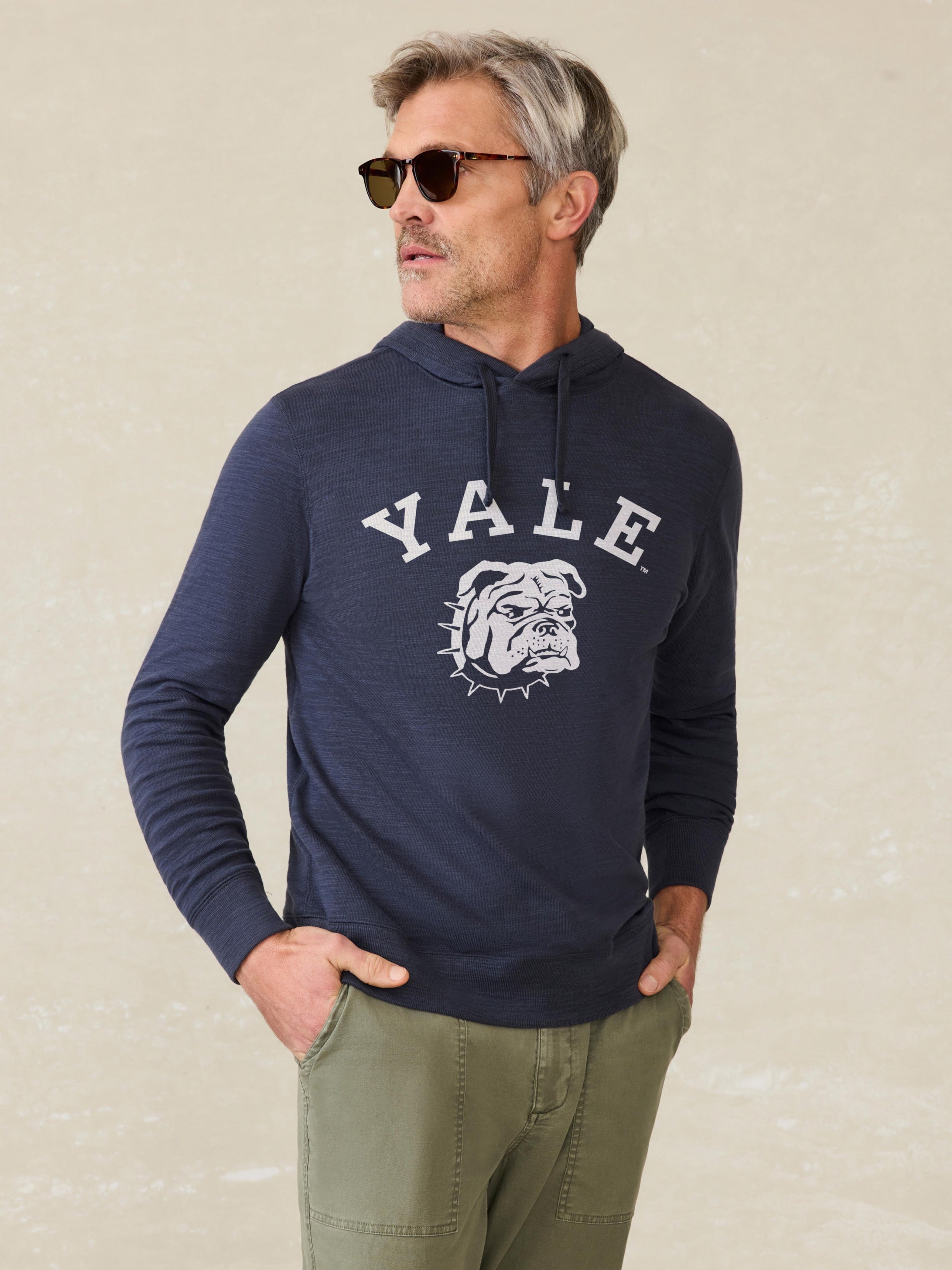 Yale Sunwashed Slub Hoodie - Blue Nights | Faherty Brand