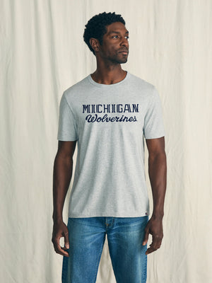 University of Michigan Sunwashed Tee - Granite Heather