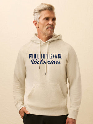 University of Michigan High Standard Fleece Hoodie - Antique Ivory Heather