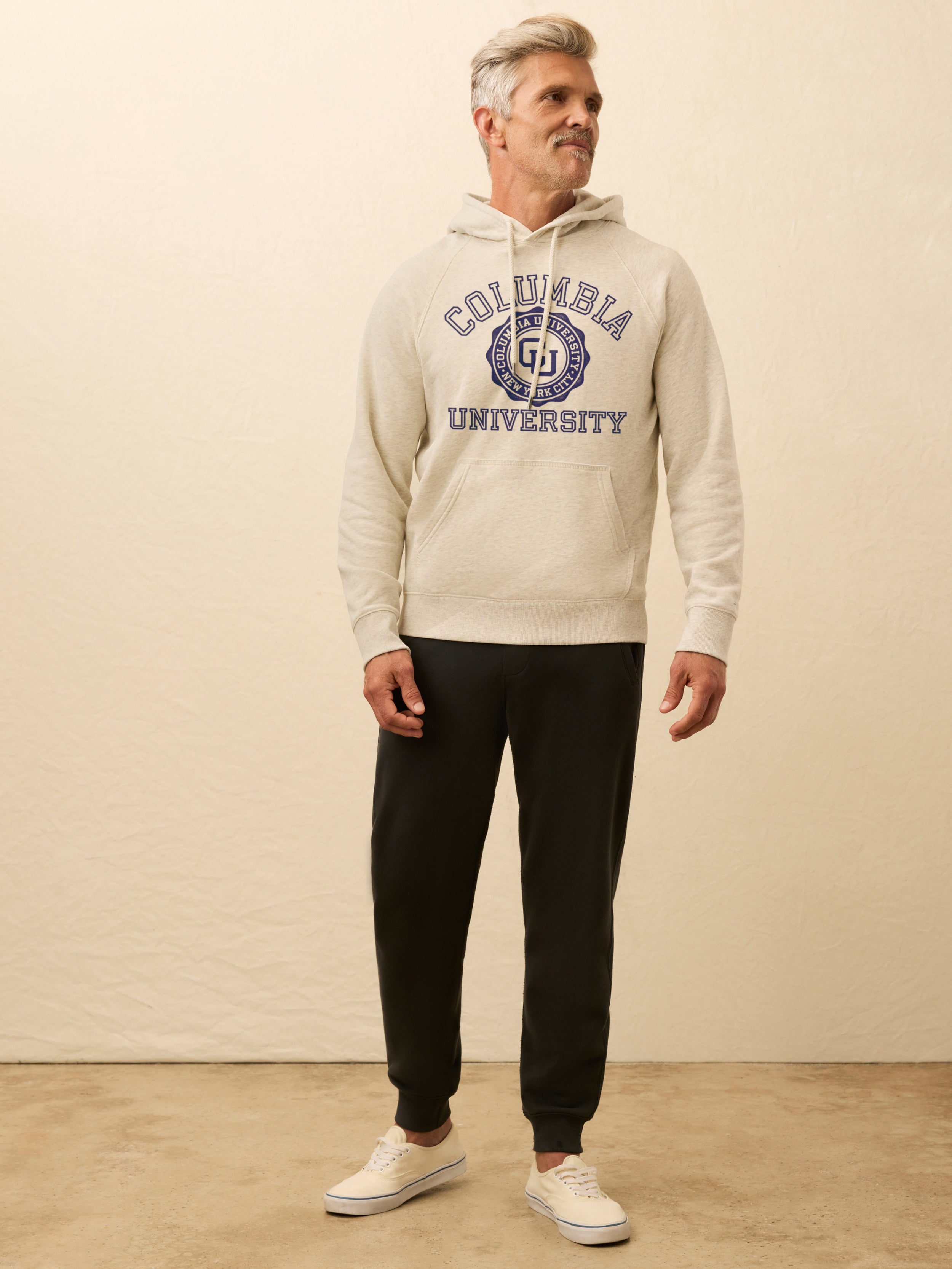 Columbia High Standard Fleece Hoodie - Antique Ivory Heather | Faherty Brand