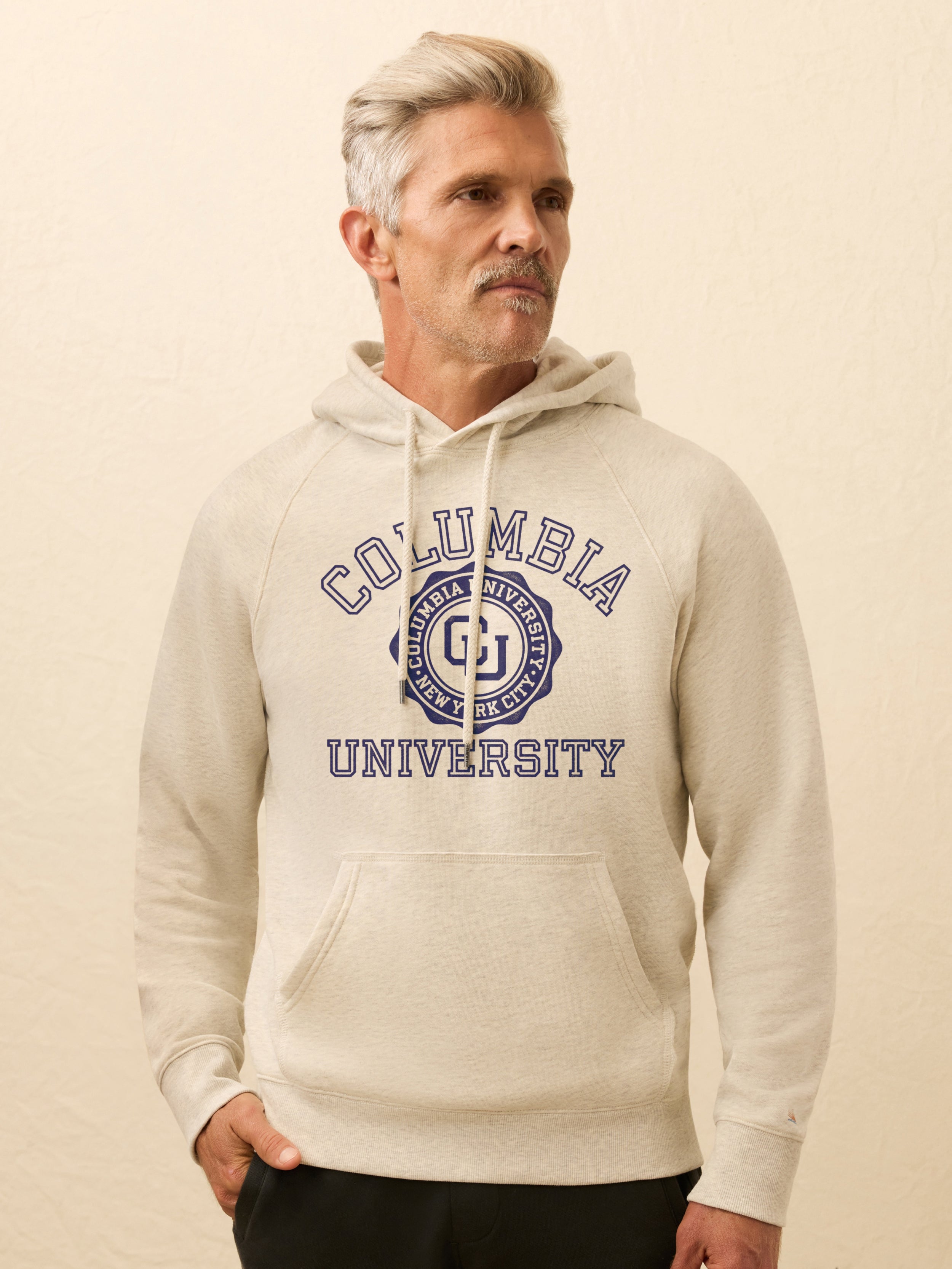 Columbia High Standard Fleece Hoodie - Antique Ivory Heather | Faherty Brand