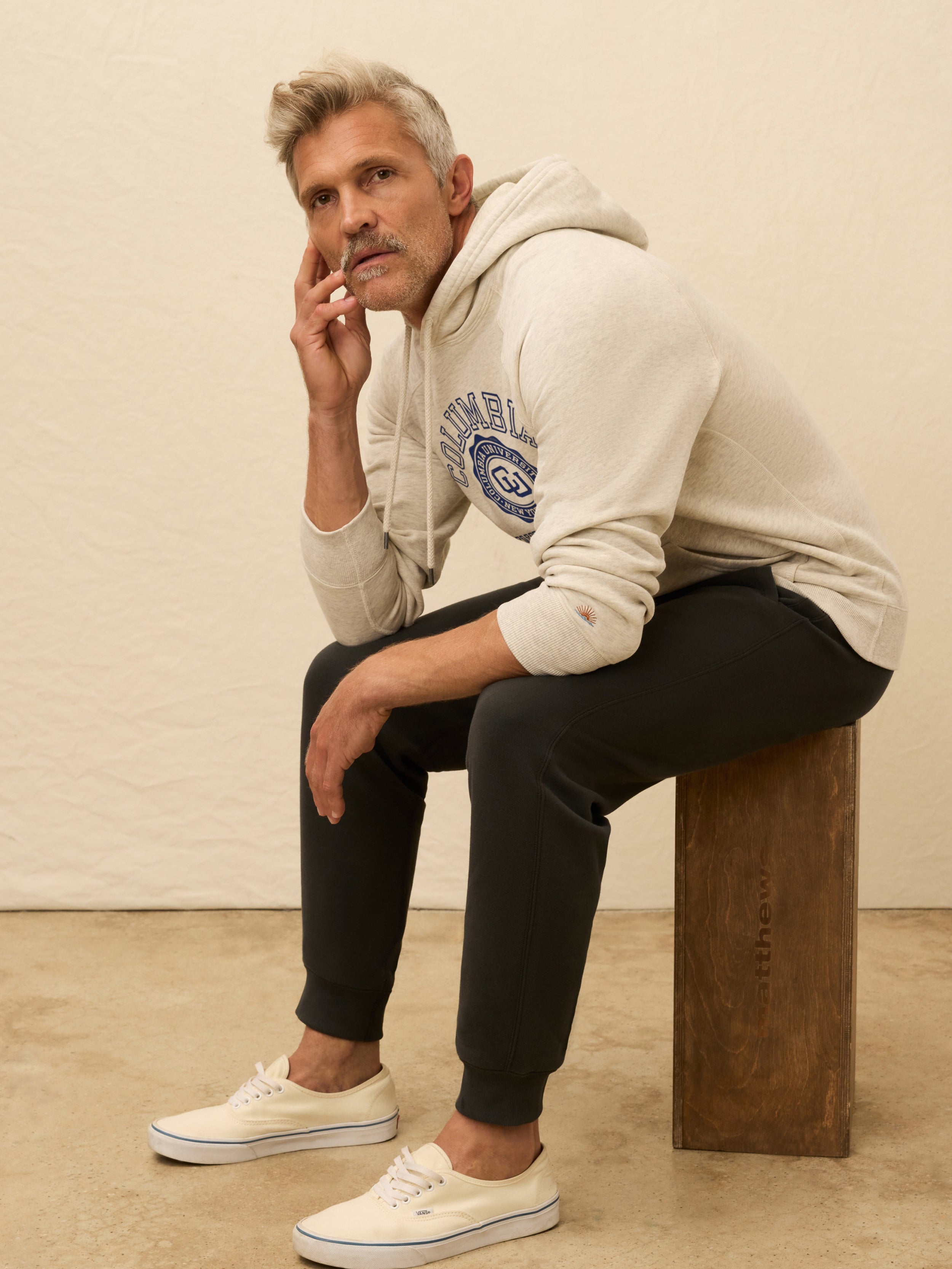 Columbia High Standard Fleece Hoodie - Antique Ivory Heather | Faherty Brand