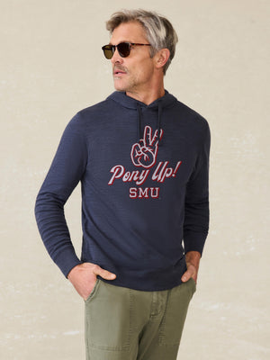 Southern Methodist University Sunwashed Slub Hoodie - Blue Nights