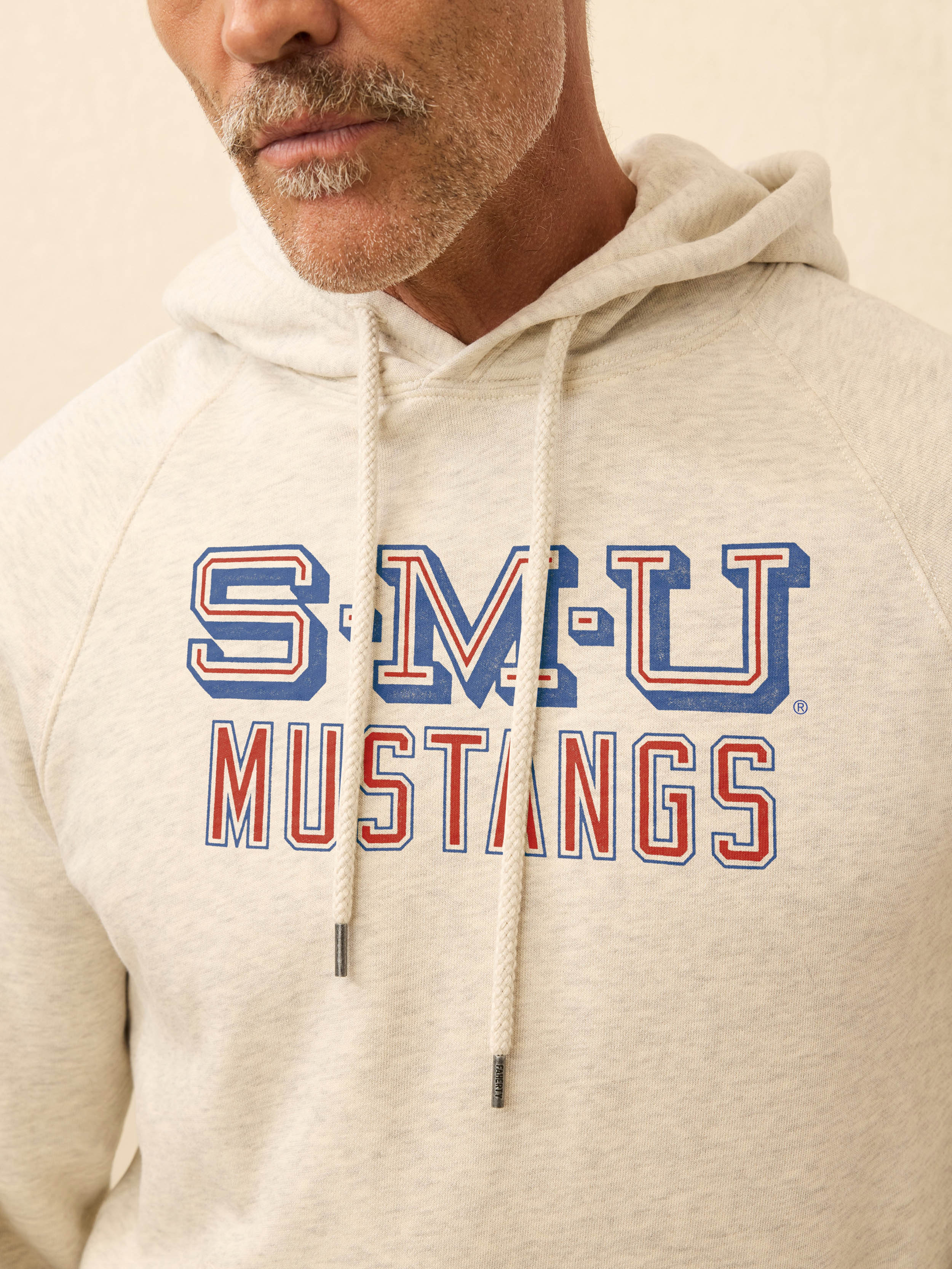 Southern Methodist University High Standard Fleece Hoodie - Antique Ivory Heather | Faherty Brand