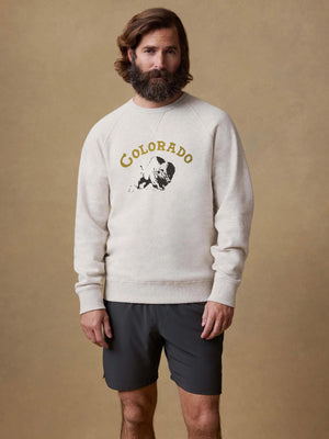 University of Colorado High Standard Fleece Crew - Antique Ivory Heather