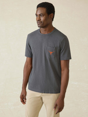 University of Texas Sunwashed Regenerative Pocket Tee - Graphite