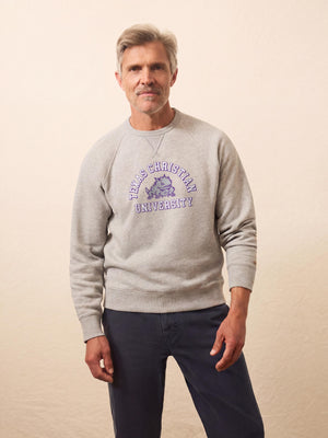 Texas Christian University High Standard Fleece Crew - Silver Ash Heather