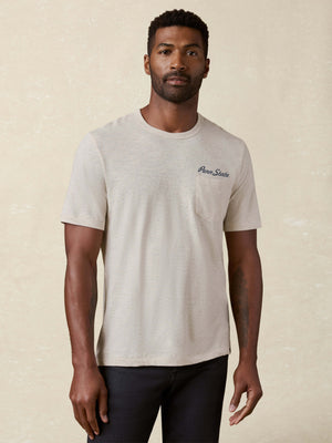 Penn State Sunwashed Pocket Tee - Island Dune Heather