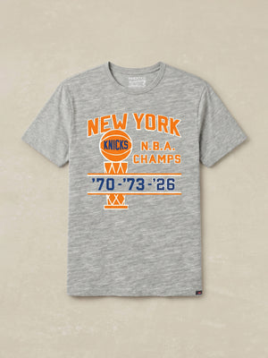 NY Knicks Sunwashed Regenerative Tee - Granite Heather