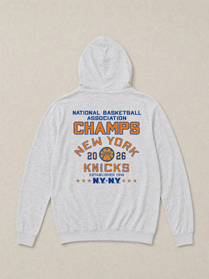 NY Knicks Sunwashed Organic Hoodie - Light Grey Heather