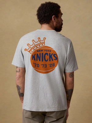 NY Knicks Sunwashed Regenerative Pocket Tee - Granite Heather