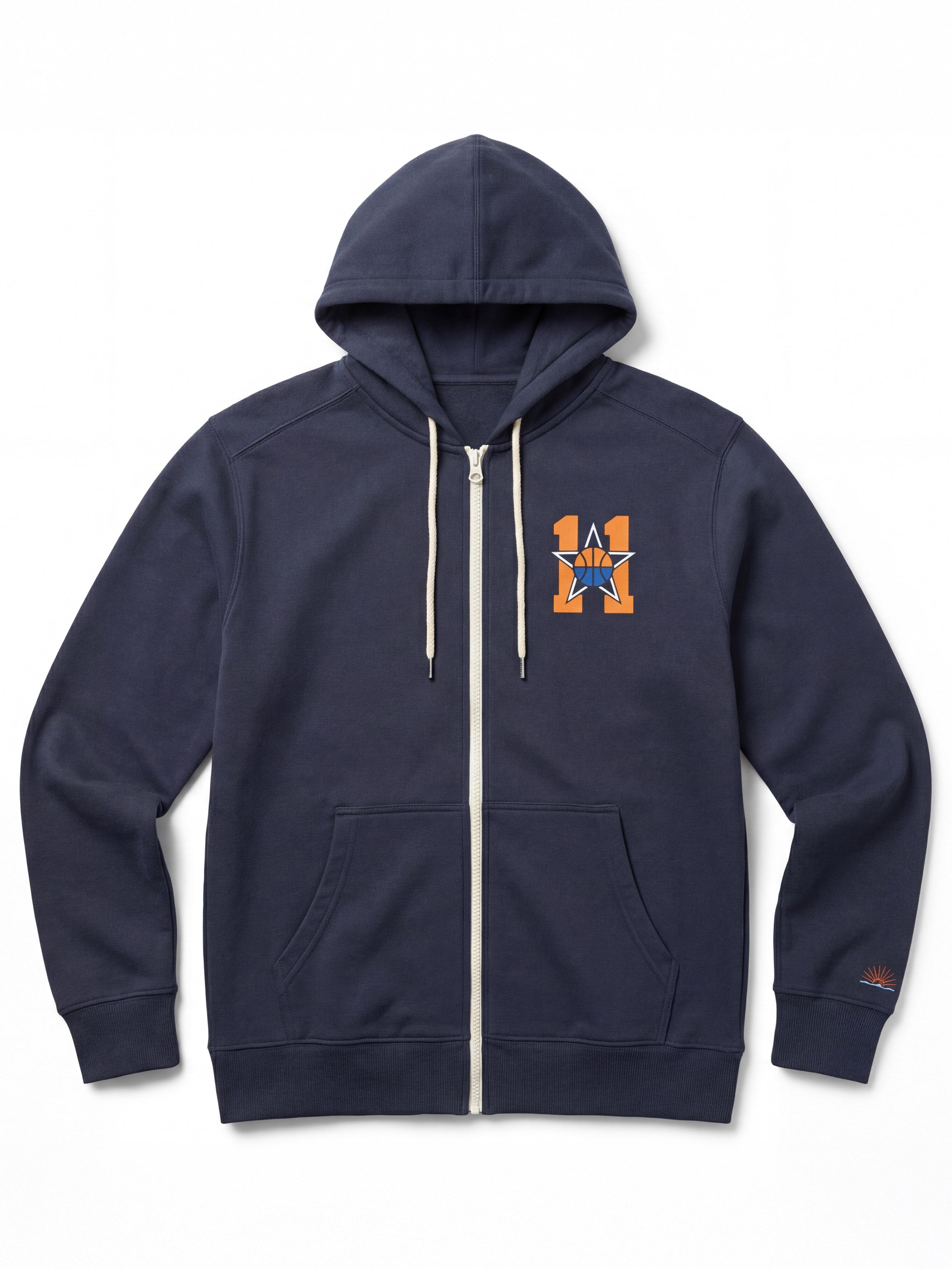 Jalen Brunson All-Star Weekend High Standard Fleece Zip Hoodie - Blue Nights | Faherty Brand