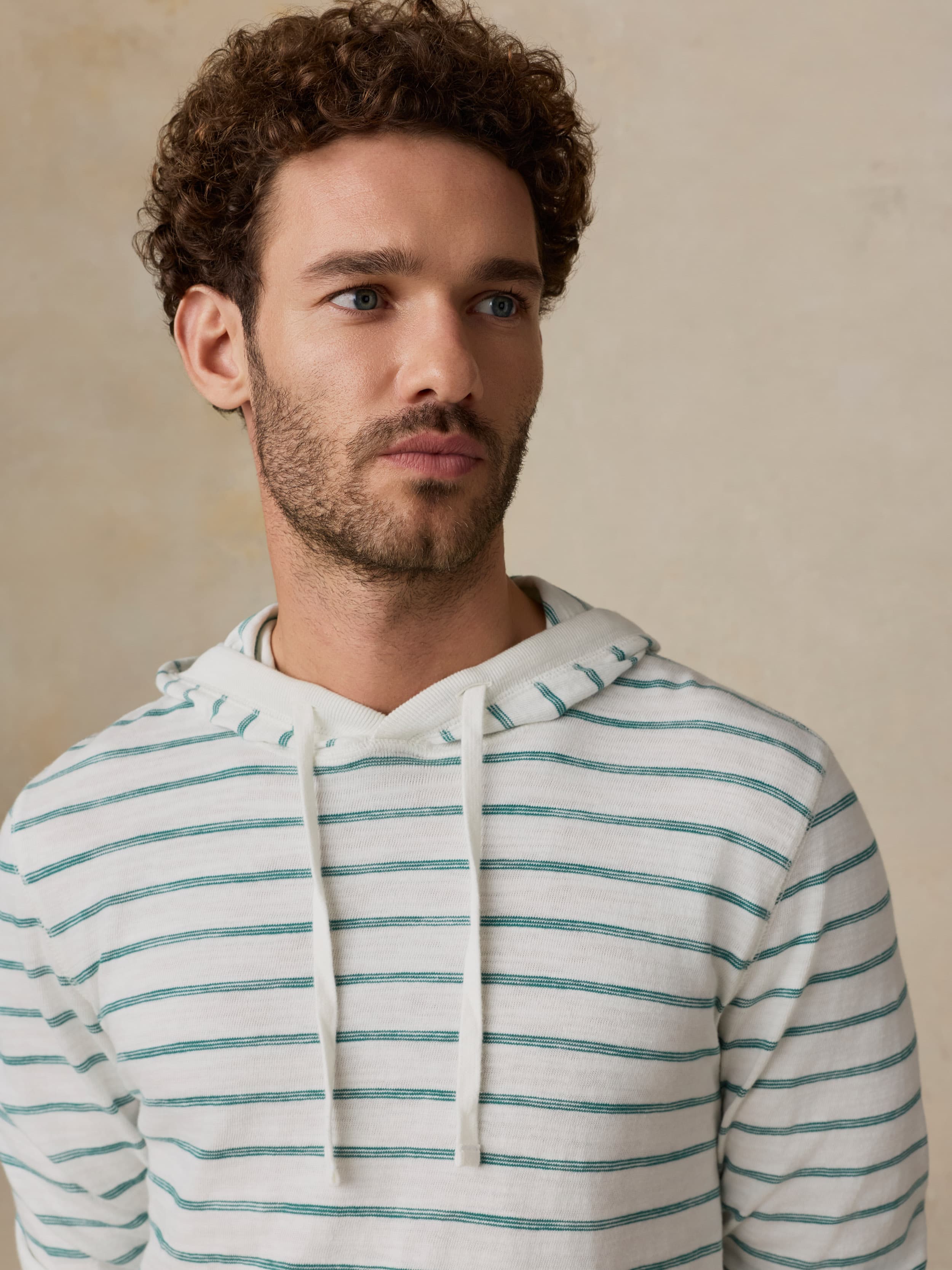 Sunwashed Organic Hoodie - White Biscayne Stripe | Faherty Brand