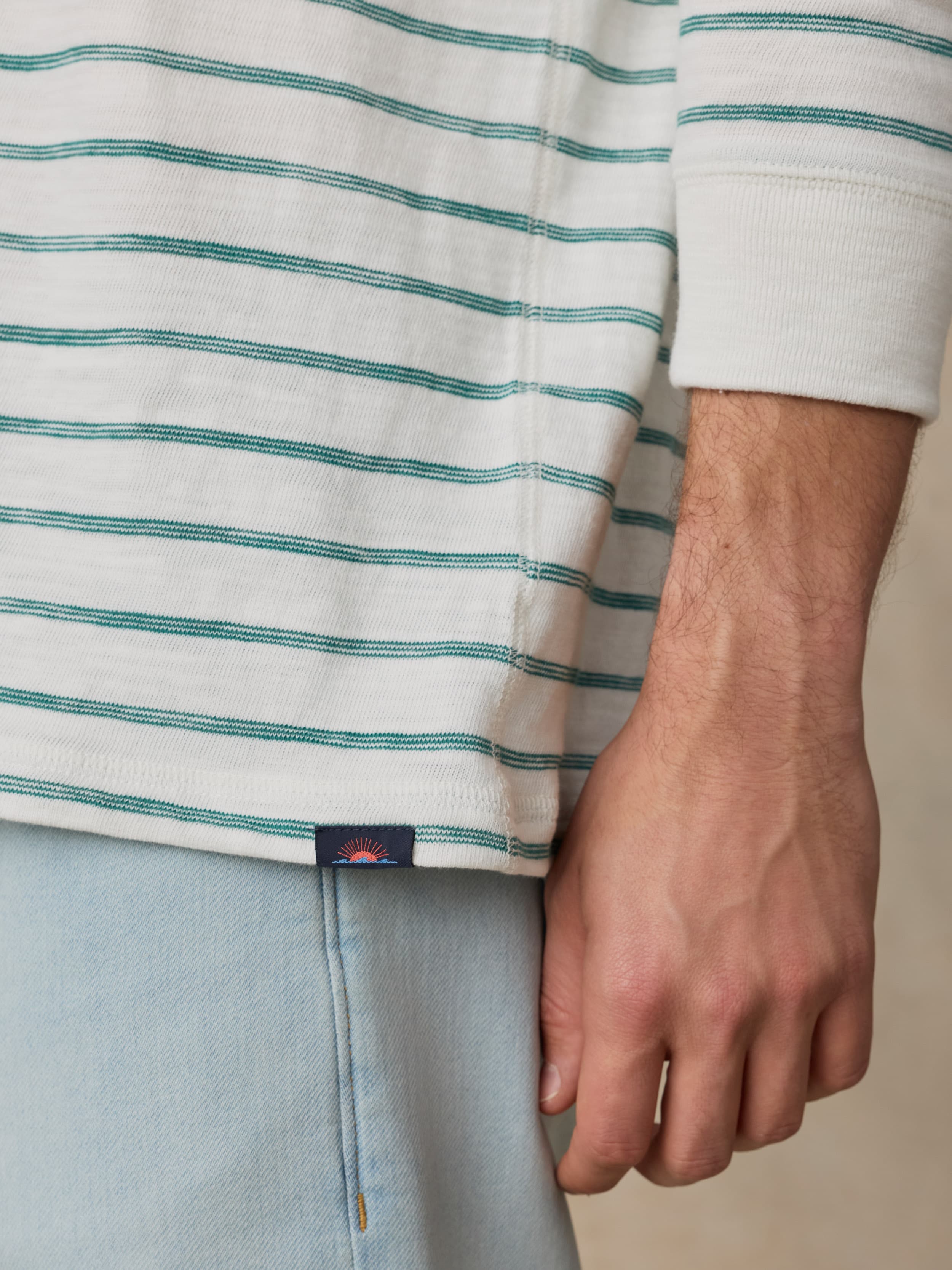 Sunwashed Organic Hoodie - White Biscayne Stripe | Faherty Brand