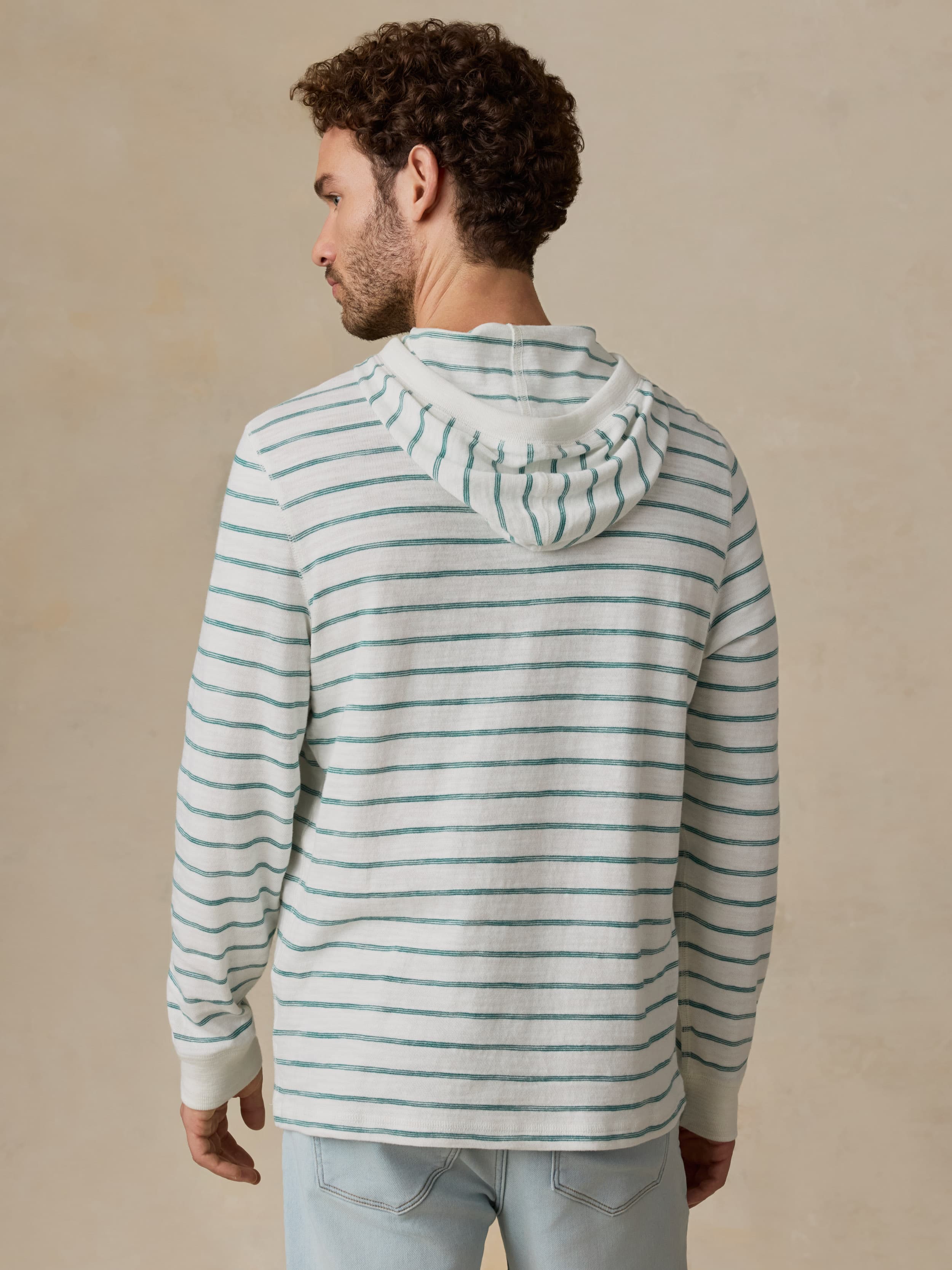 Sunwashed Organic Hoodie - White Biscayne Stripe | Faherty Brand