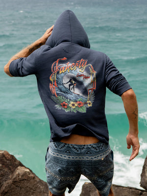 Sunwashed Organic Graphic Hoodie - Blue Nights