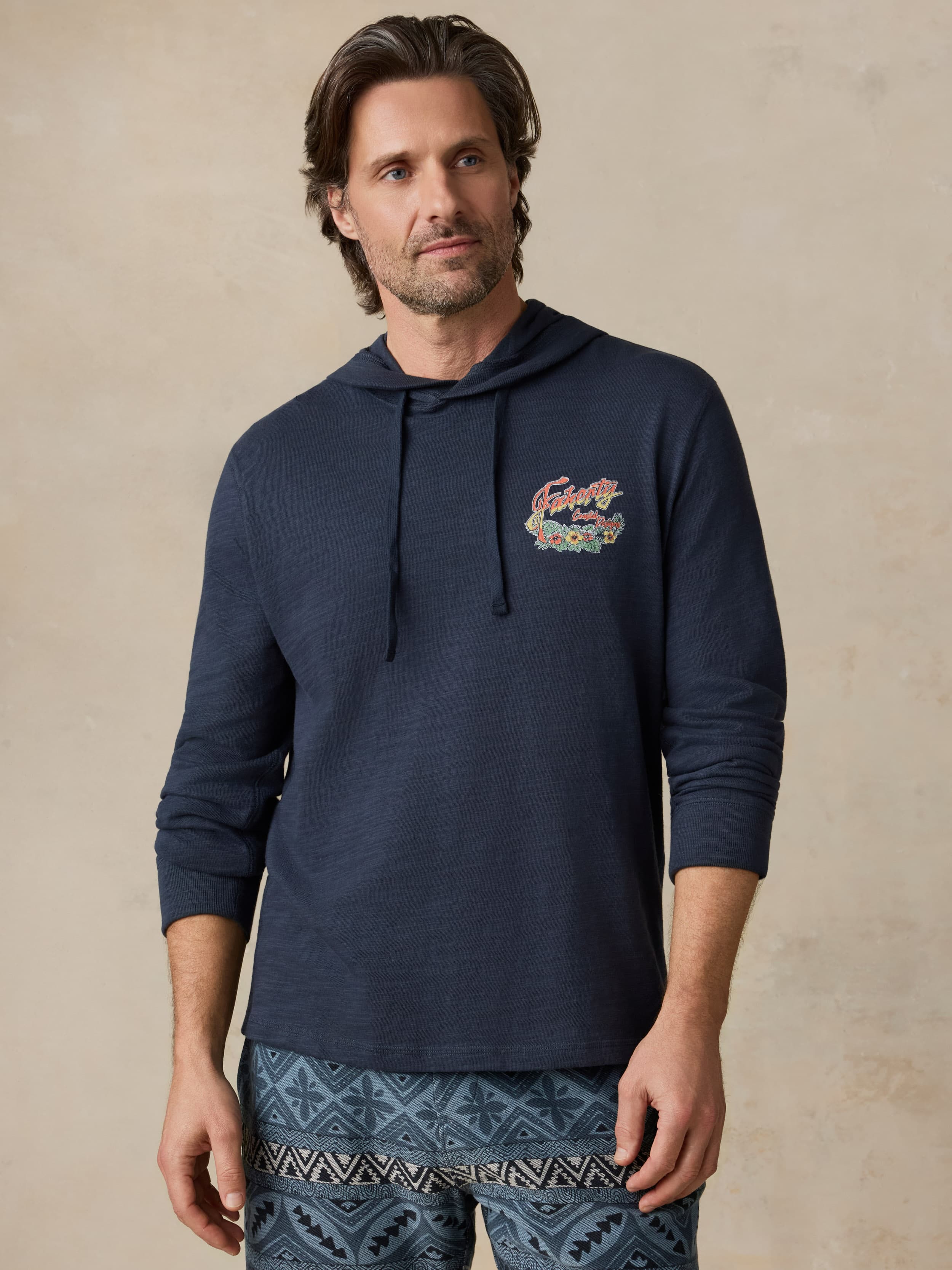 Sunwashed Organic Graphic Hoodie - Blue Nights
