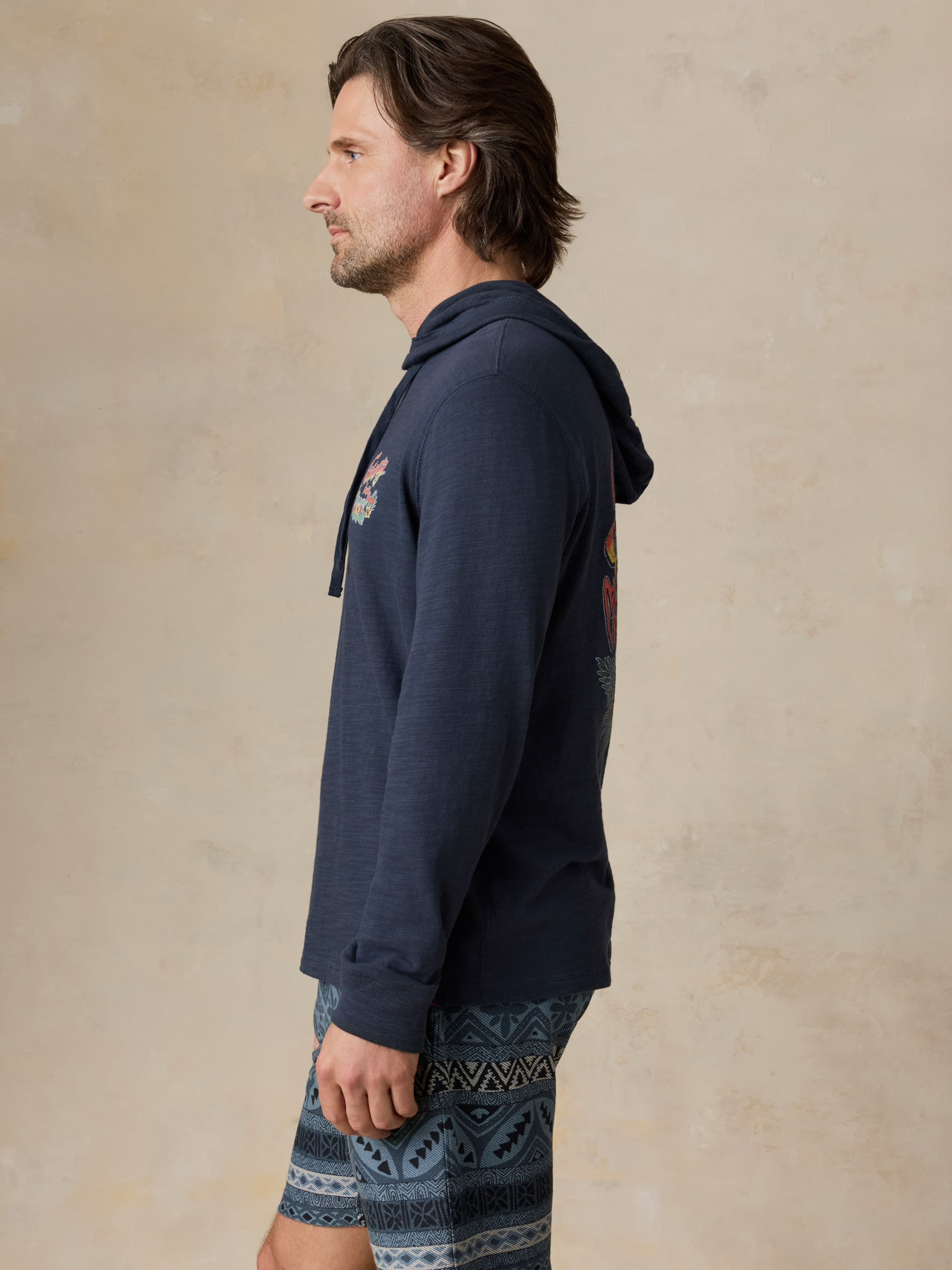 Sunwashed Organic Graphic Hoodie - Blue Nights