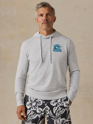 Faherty x Surfrider Sunwashed Organic Hoodie - Light Grey Heather