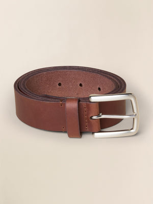 Mens Leather Belt - Saddle Brown