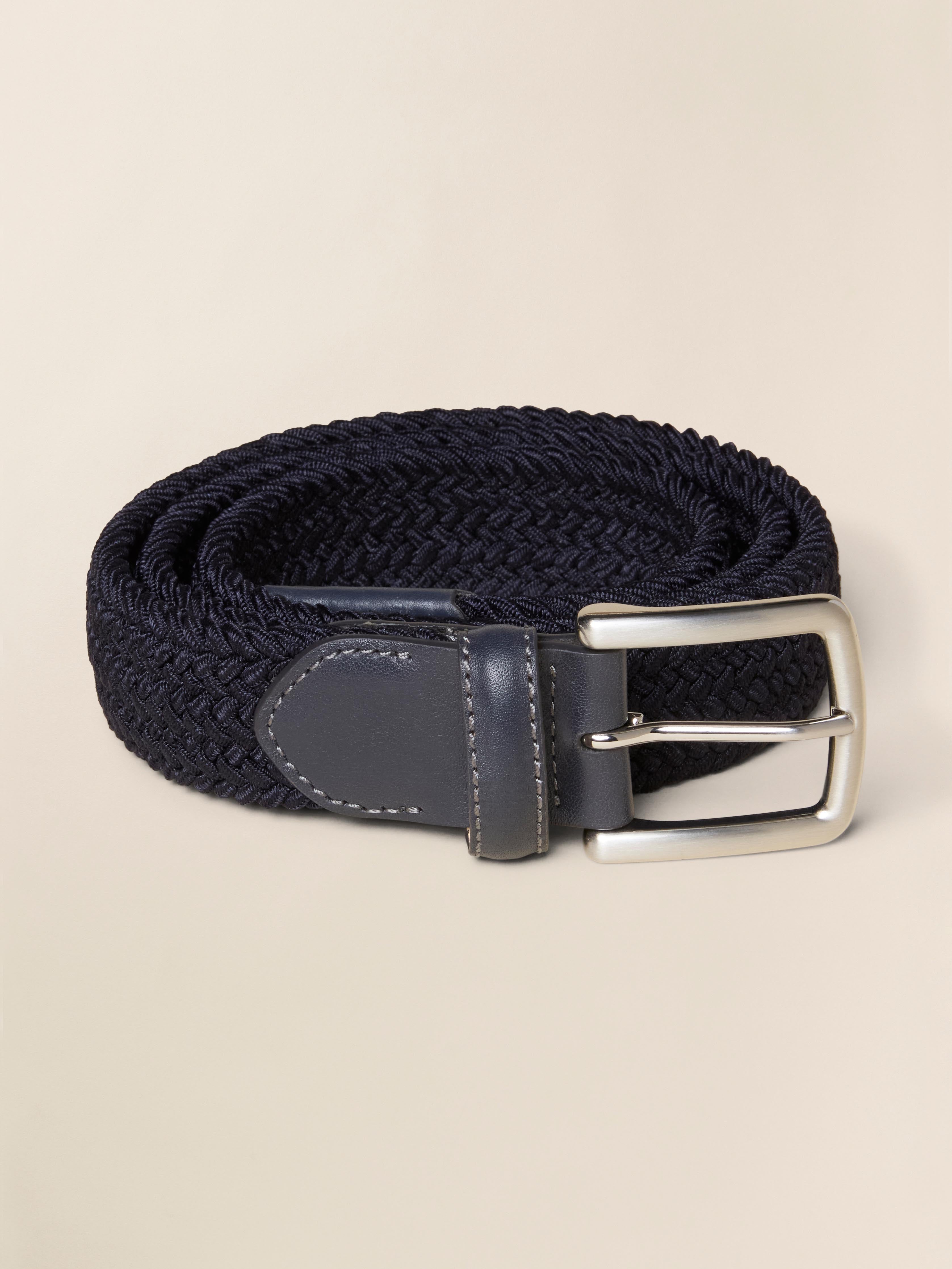 Mens Stretch Woven Belt - Navy | Faherty Brand