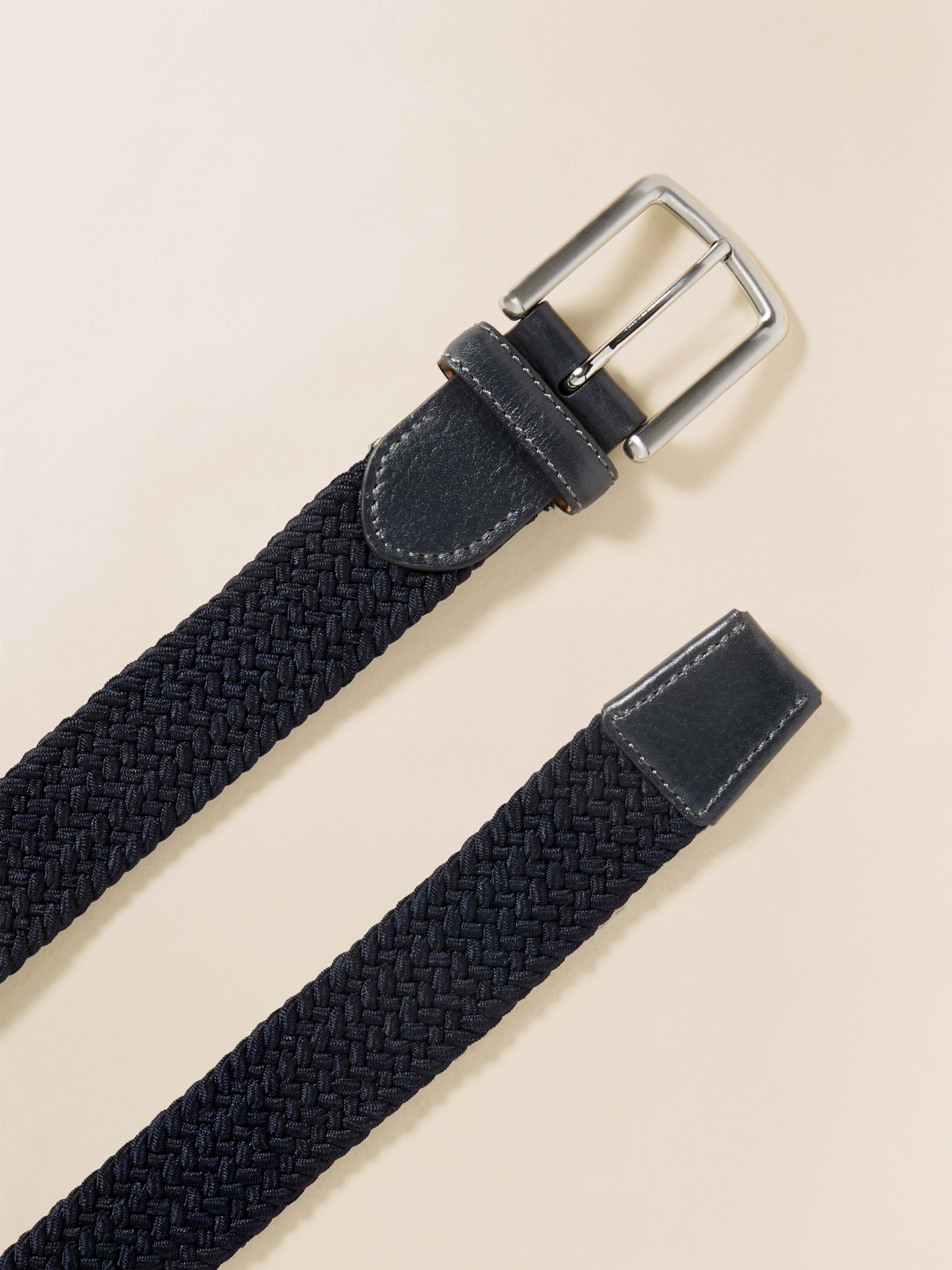 Mens Stretch Woven Belt - Navy | Faherty Brand