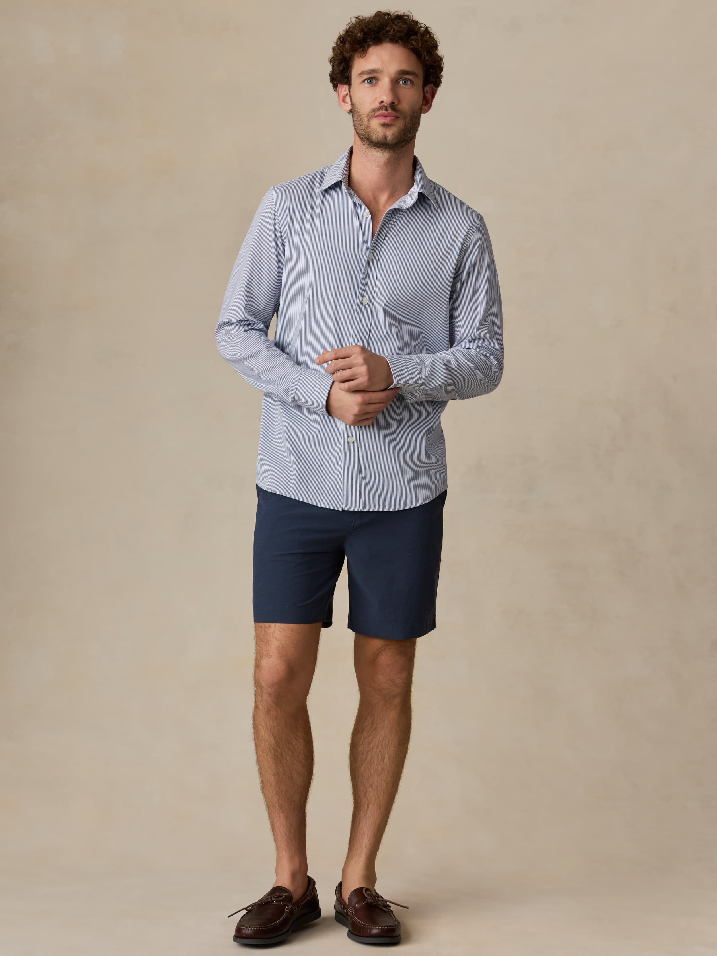 The Movement™ Shirt - Sapphire Cloud Stripe | Faherty Brand