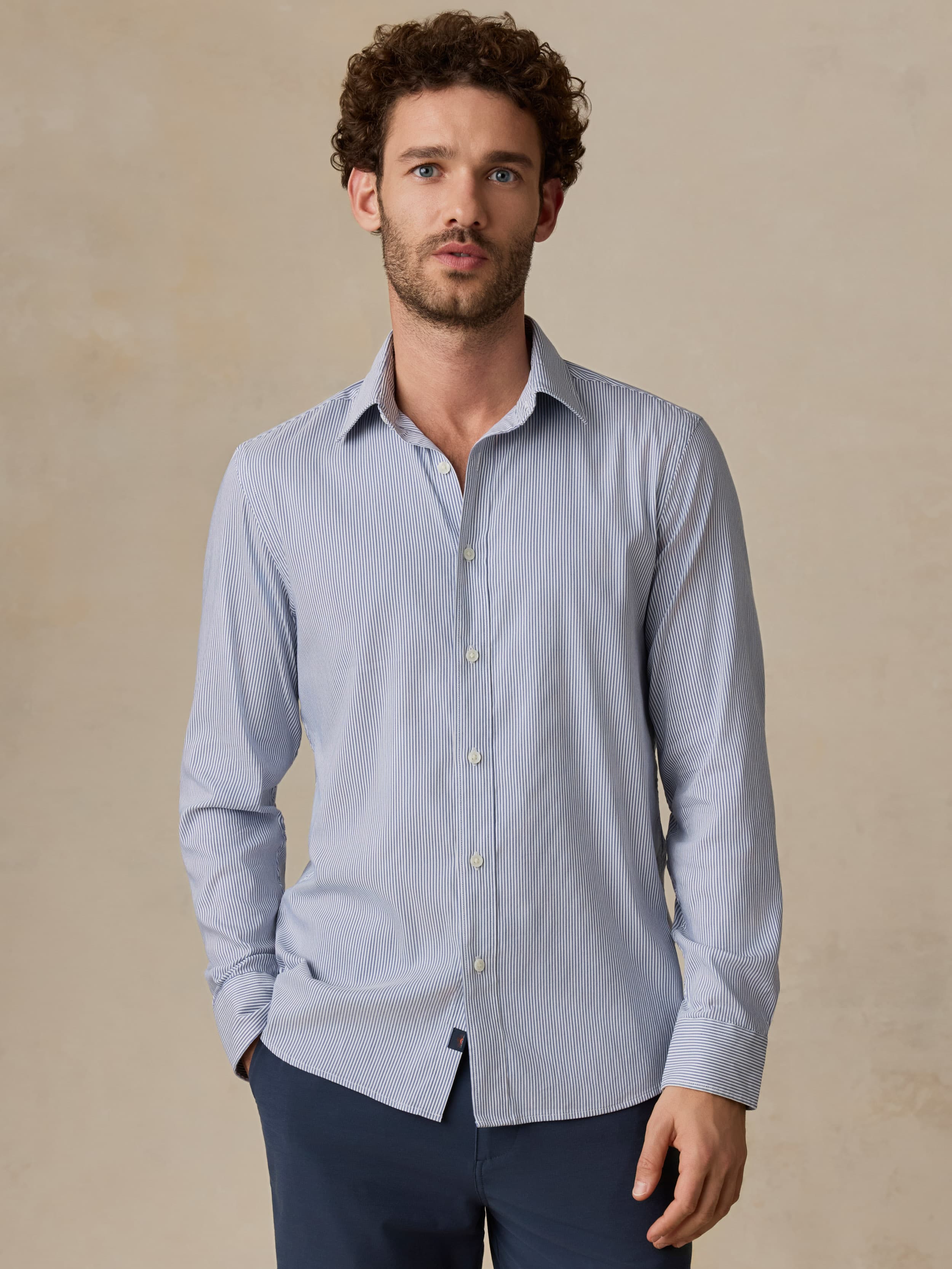 The Movement™ Shirt - Sapphire Cloud Stripe | Faherty Brand