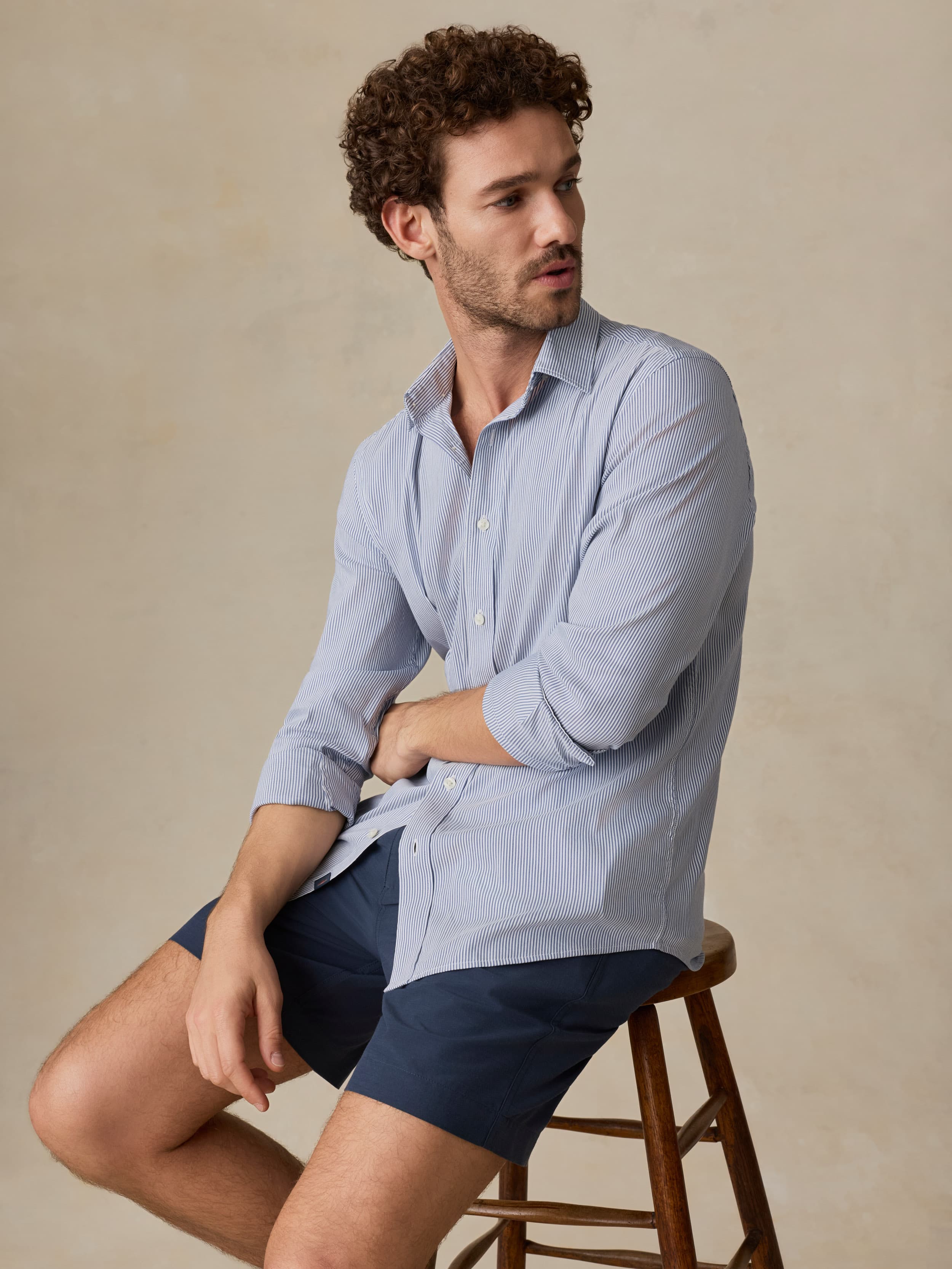 The Movement™ Shirt - Sapphire Cloud Stripe | Faherty Brand