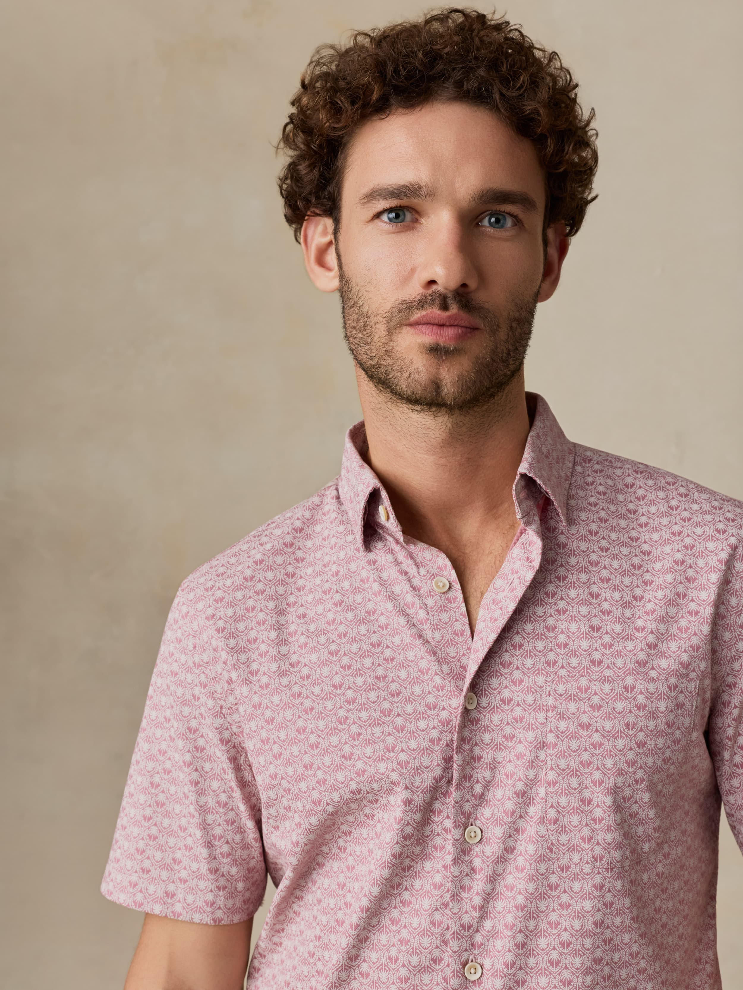 Short-Sleeve Movement™ Monterey Shirt - Rose Palm Mosaic | Faherty Brand