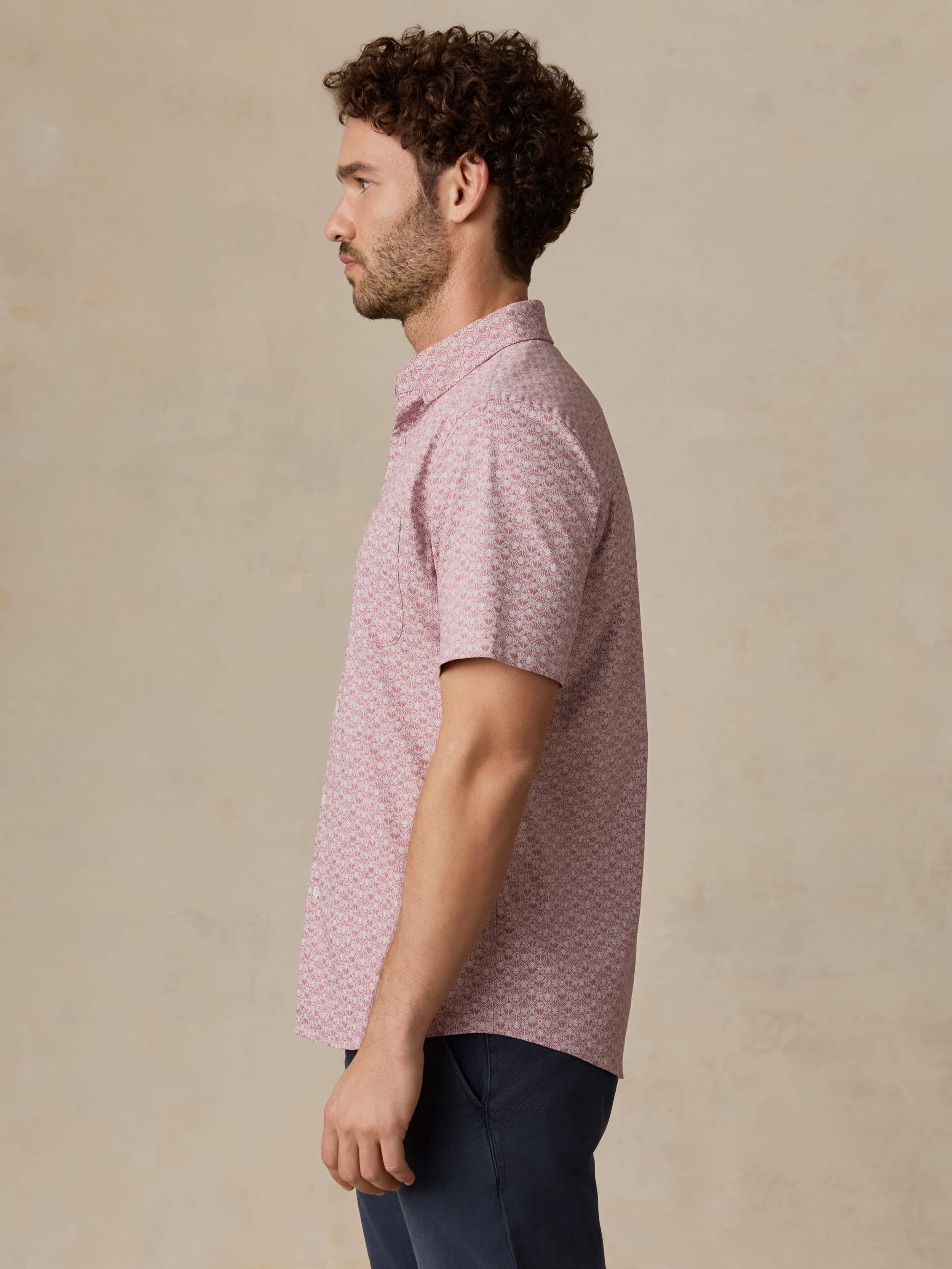 Short-Sleeve Movement™ Monterey Shirt - Rose Palm Mosaic | Faherty Brand